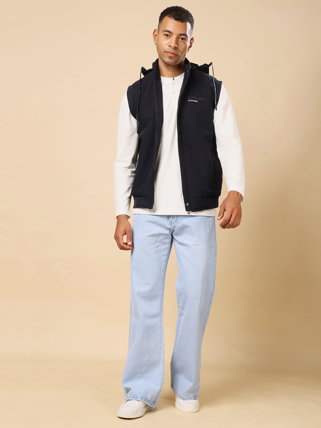 Stylox Sleeveless Solid Men’s Jacket | Lightweight Zip-Up Casual & Sportswear Jacket