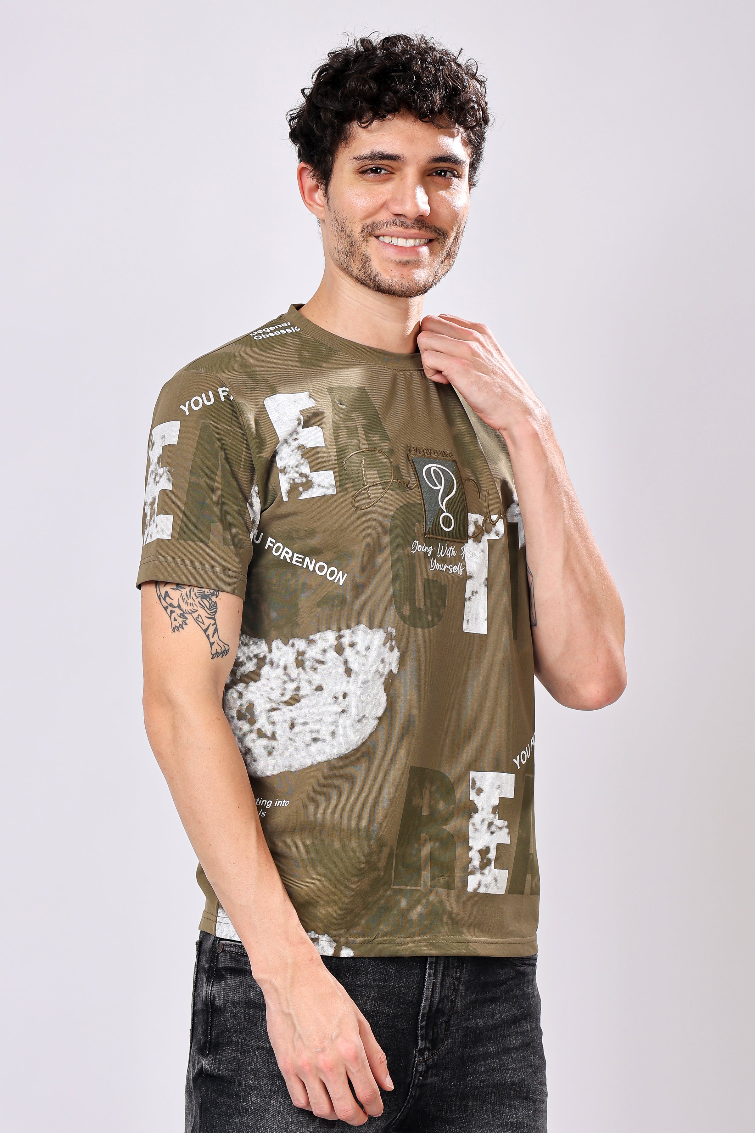 Stylox Men’s Regular Fit Round Neck Half Sleeve Printed T-Shirt | Casual Cotton Graphic Tee for Daily Wear