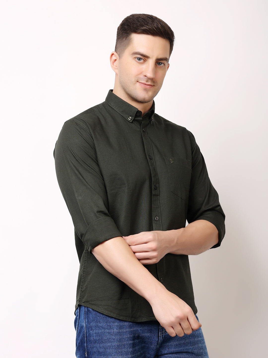 Stylox Men’s Premium Oxford Full Sleeve Solid Shirt | Casual & Formal Wear | Soft Cotton Blend