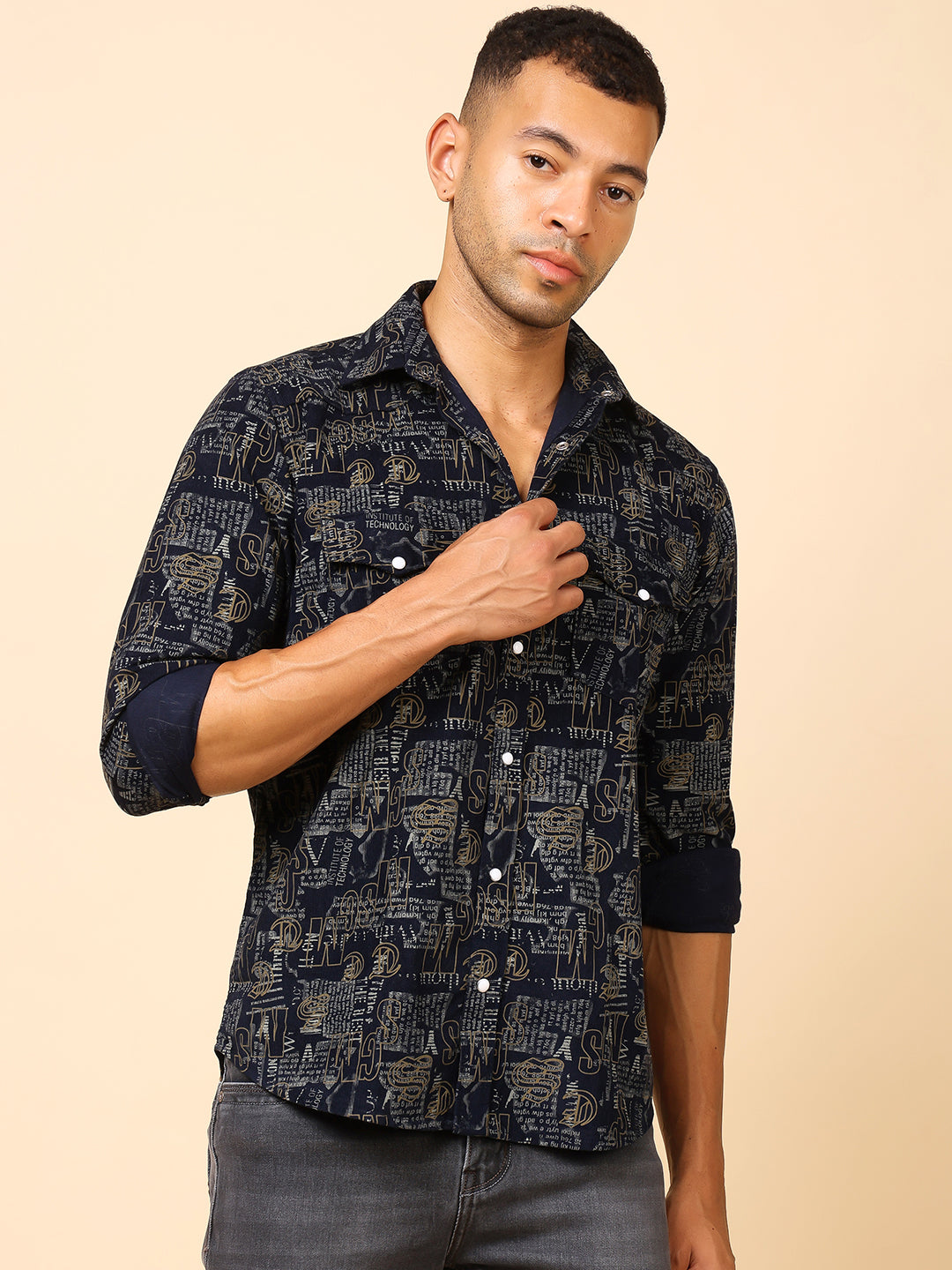Stylox Regular Fit Full Sleeve Printed Shirt for Men