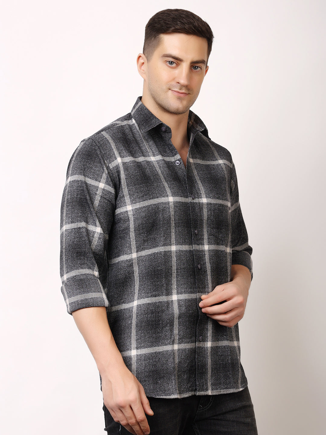 Stylox Men’s Regular Fit Full Sleeve Check Shirt | Casual Cotton Checkered Shirt for Everyday Wear
