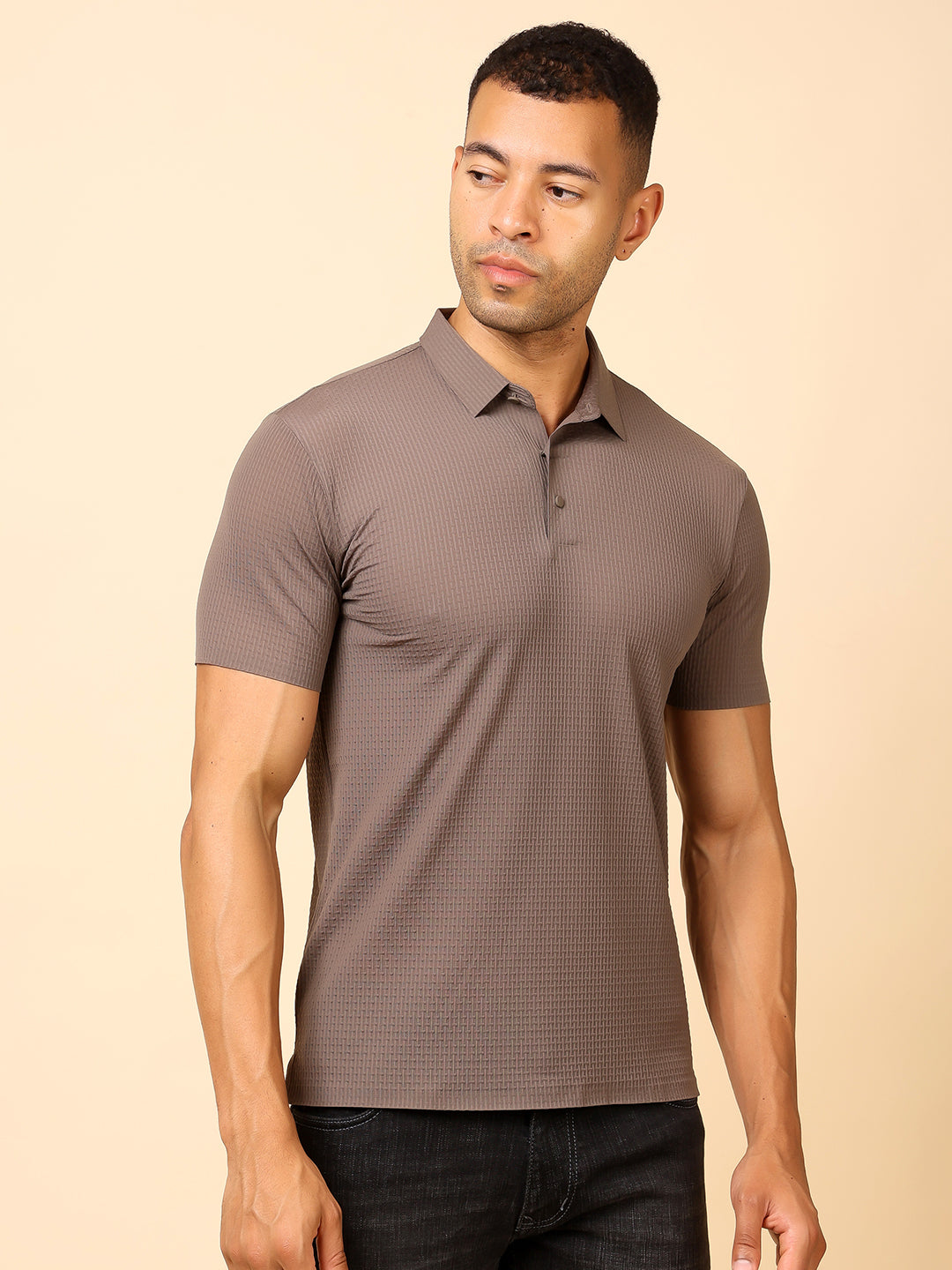 Stylox Premium Stretchable Nylon-Spandex Solid Polo T-Shirt – Sleek Comfort & Performance