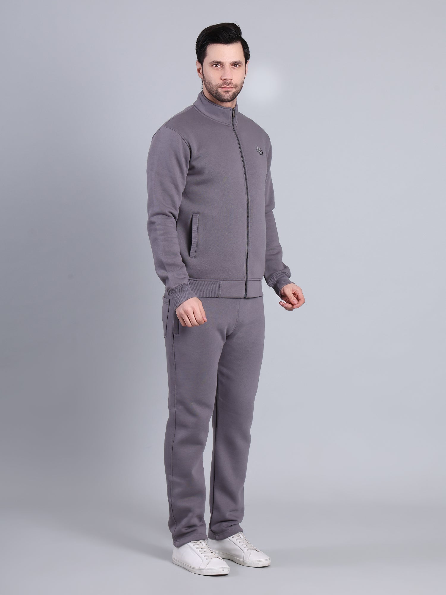 Stylox Men’s Solid Tracksuit Set with Zip-Up Jacket & Joggers – Winter Athleisure Wear