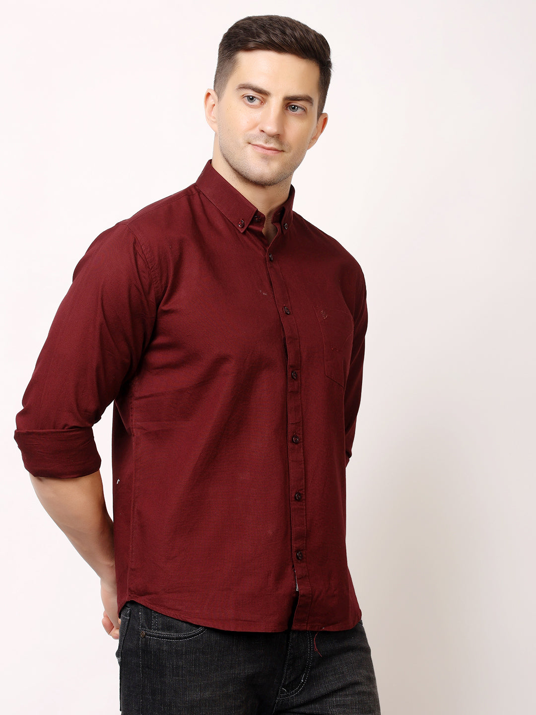 Stylox Men’s Premium Oxford Full Sleeve Solid Shirt | Casual & Formal Wear | Soft Cotton Blend