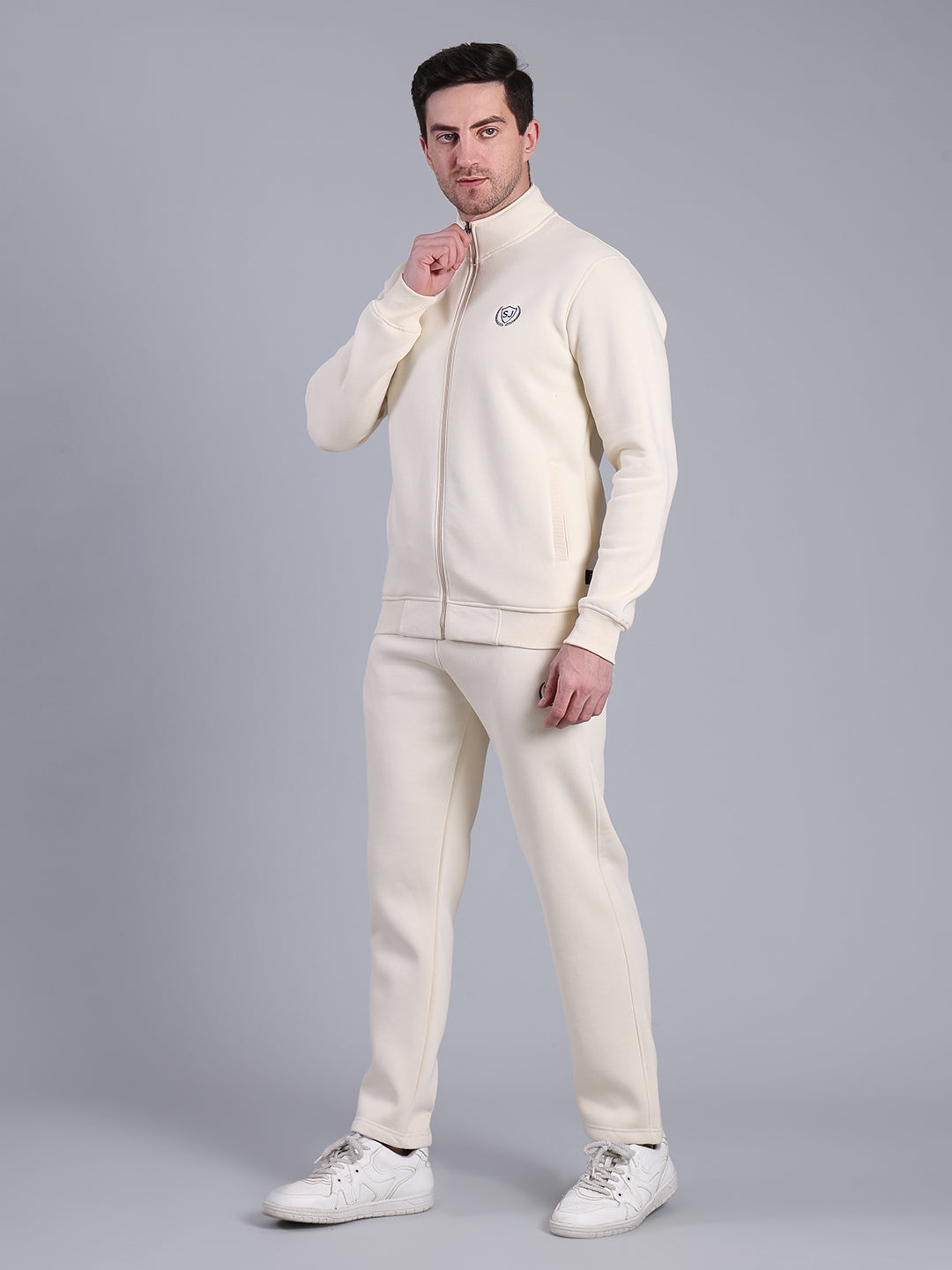 Stylox Men’s Solid Tracksuit Set with Zip-Up Jacket & Joggers – Winter Athleisure Wear