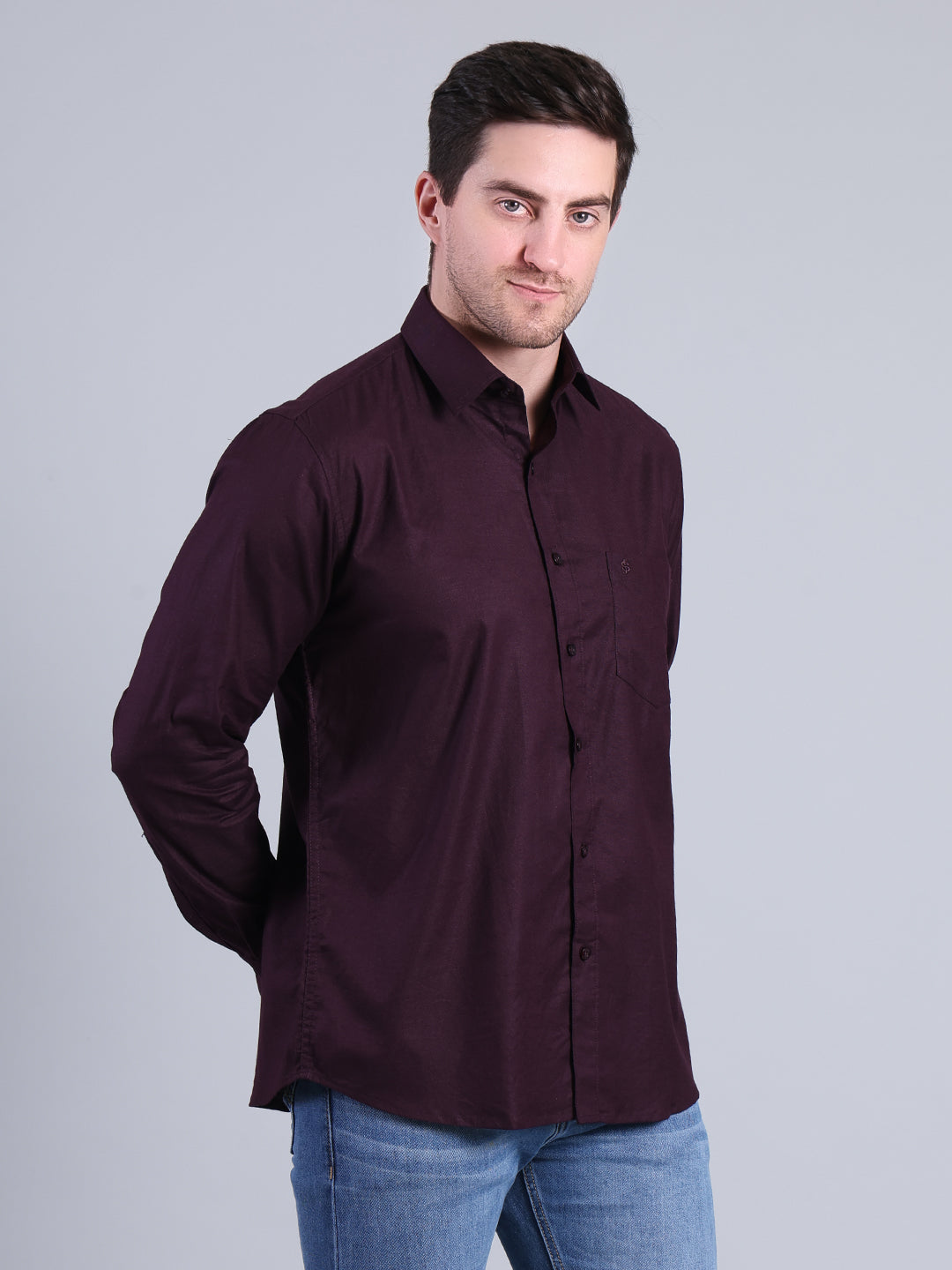 Stylox Men’s Solid Casual Shirt | Full Sleeve Regular Fit Shirt for Everyday Wear