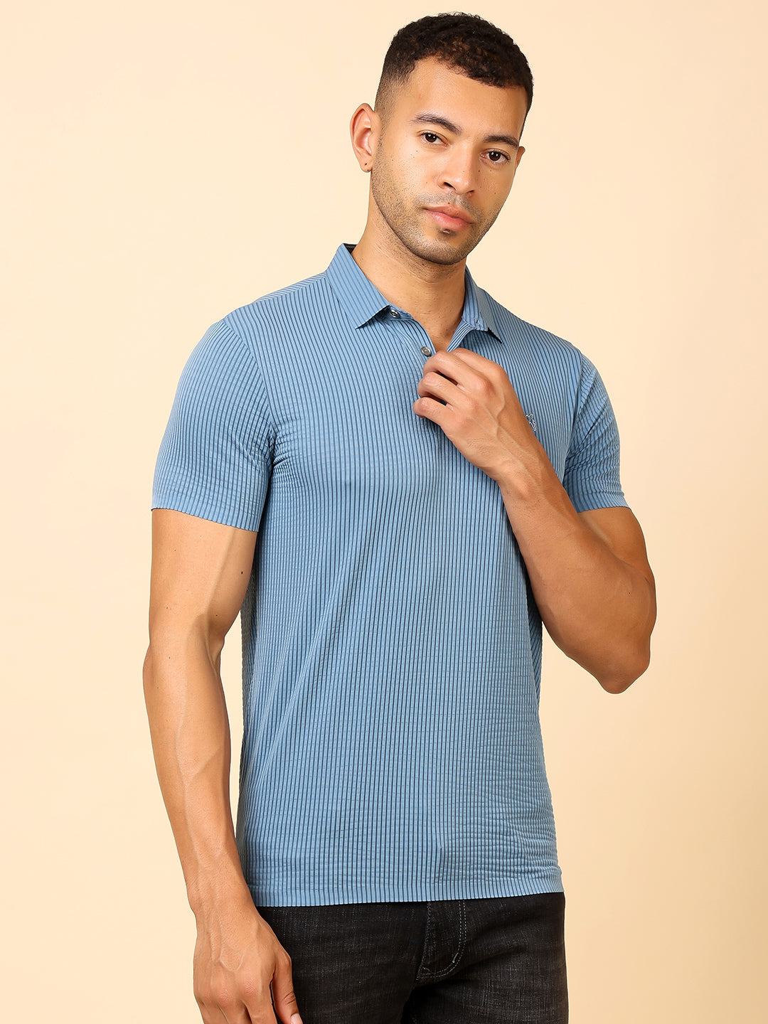 Stylox Premium Stretchable Solid Slim Fit Polo T-Shirt – Comfort Meets Style