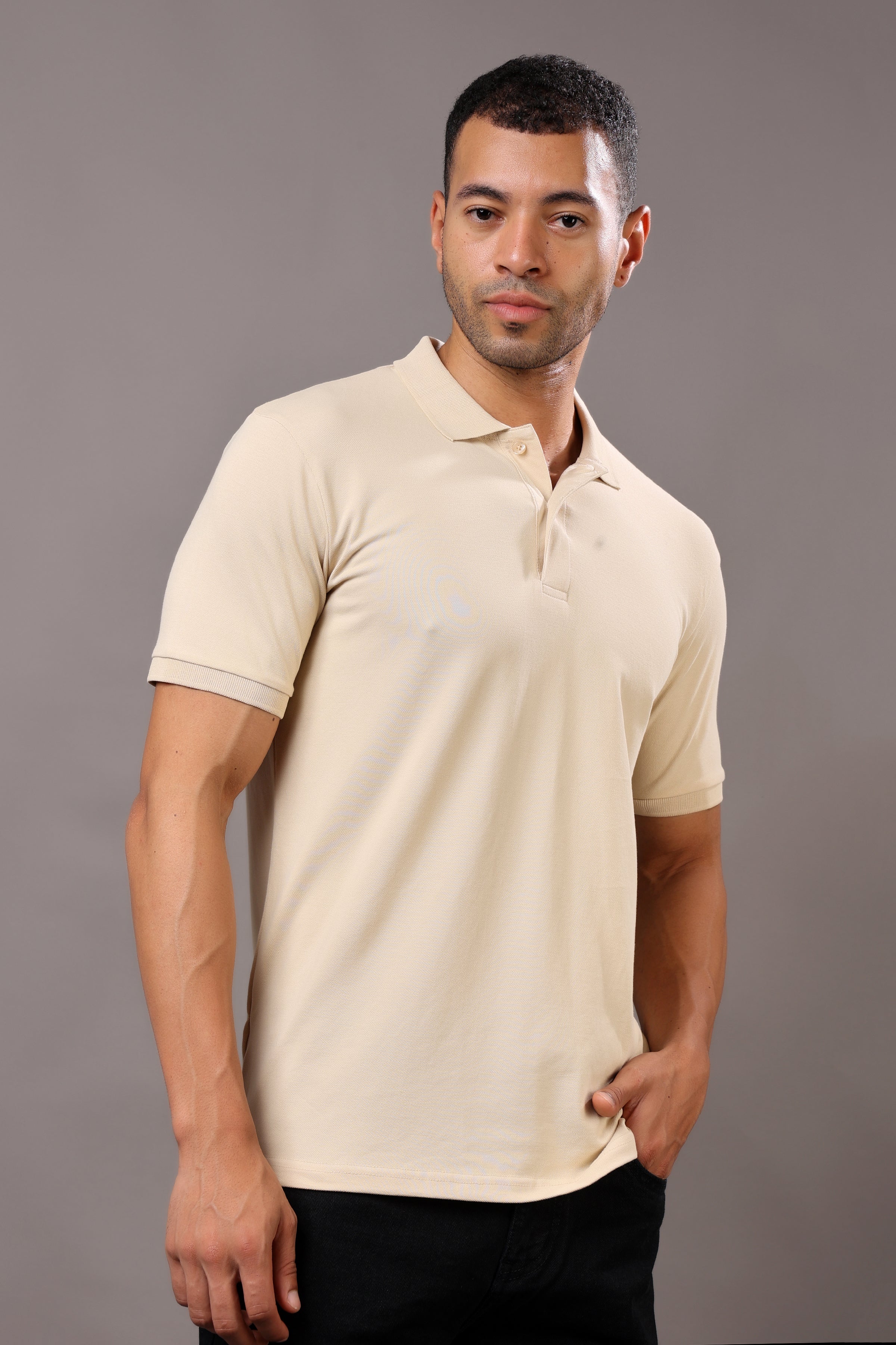 Stylox Men’s Polo Collar Solid T-Shirt - Soft, Breathable & Everyday Wear