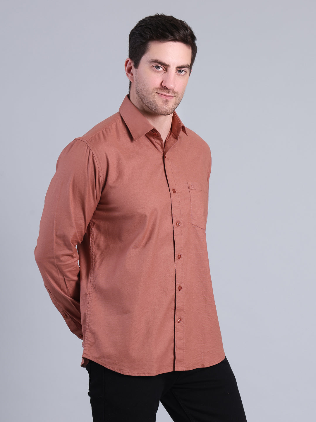 Stylox Men’s Solid Casual Shirt | Full Sleeve Regular Fit Shirt for Everyday Wear