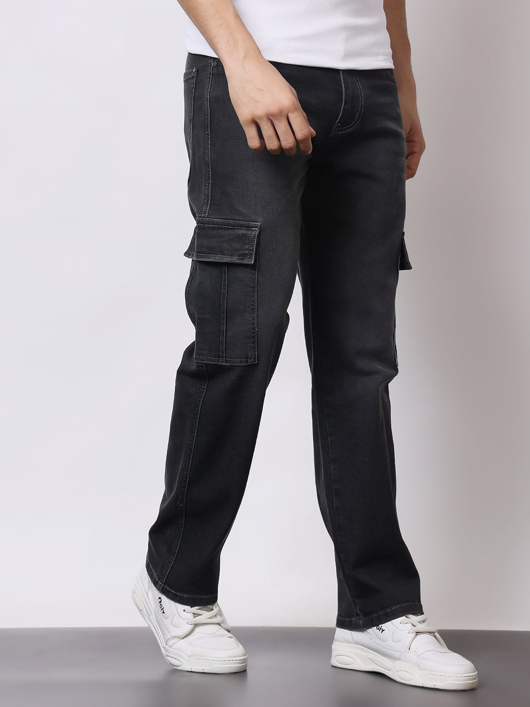 Stylox Men’s Regular Fit Cargo Jeans | Multi-Pocket Denim Cargo Pants for Casual & Streetwear Style - Stylox