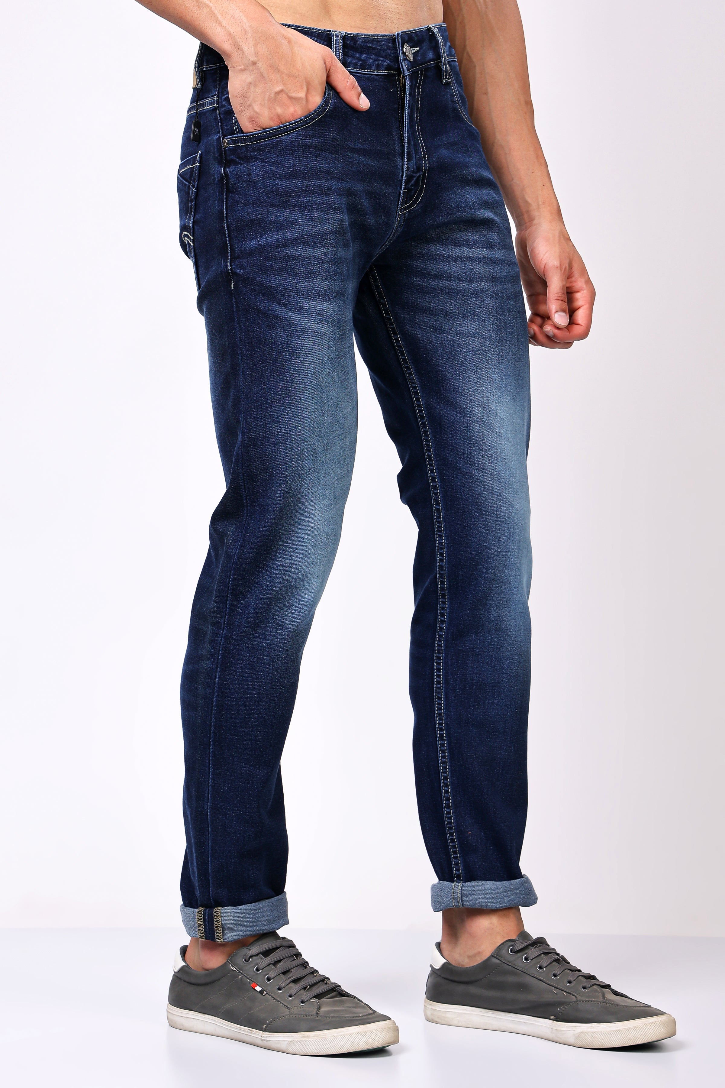 Stylox Slim Fit Denim Jeans - Dark Blue,