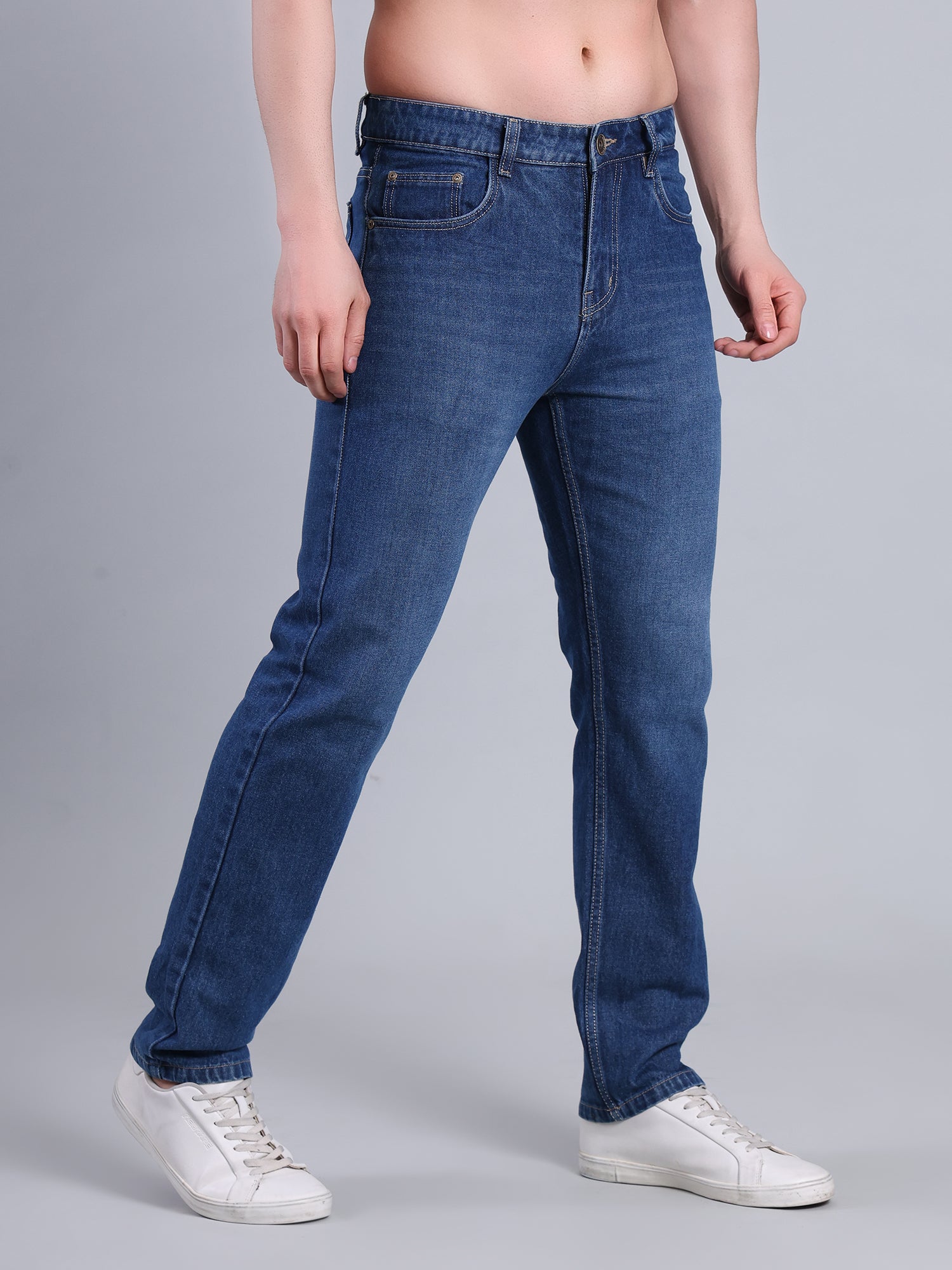 Stylox Men’s Relaxed Fit Mid-Rise Denim Jeans