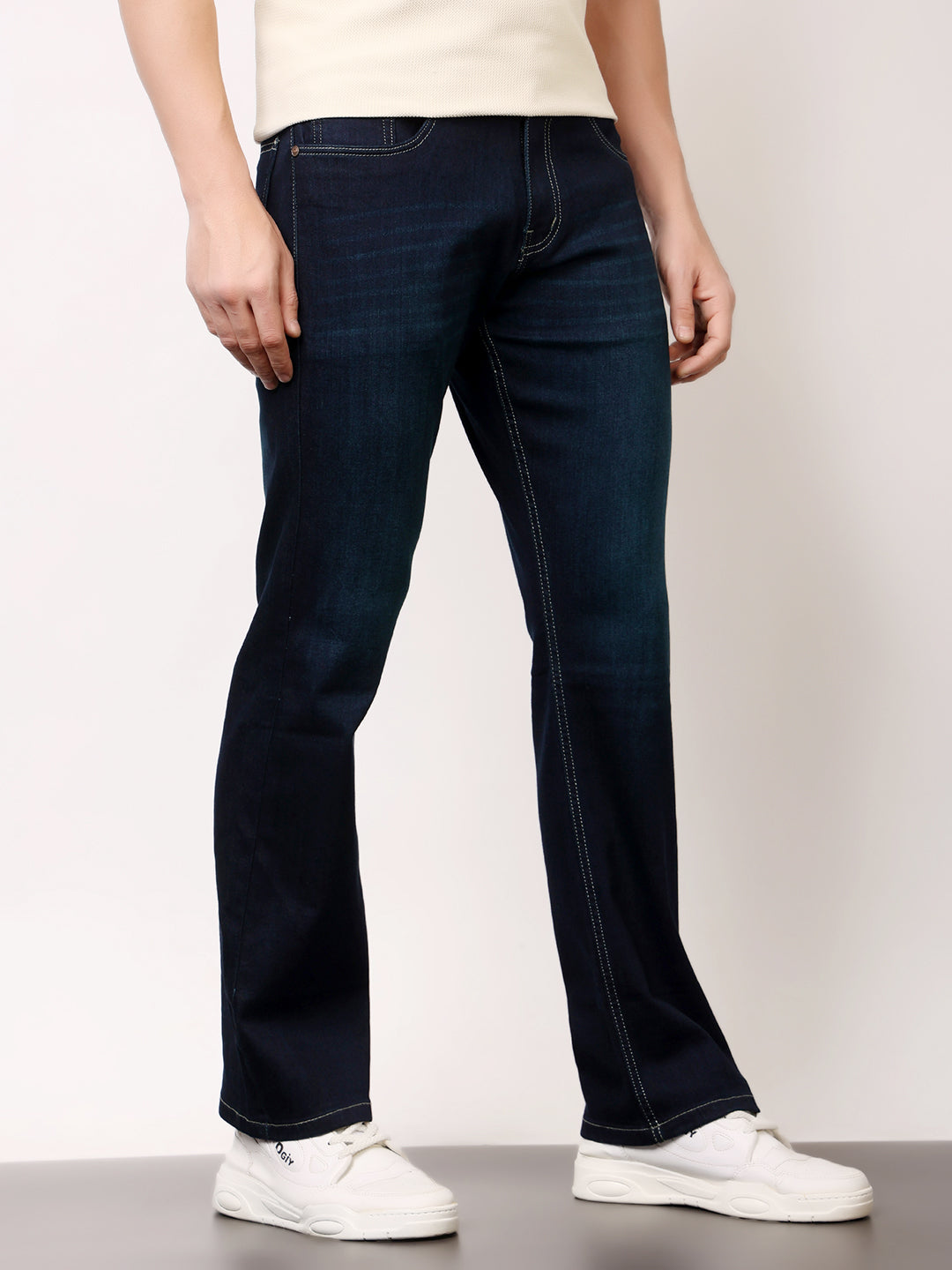 Stylox Men’s Bootcut Fit Solid Jeans | Classic Denim Mid-Rise Casual Wear for Men|J-08