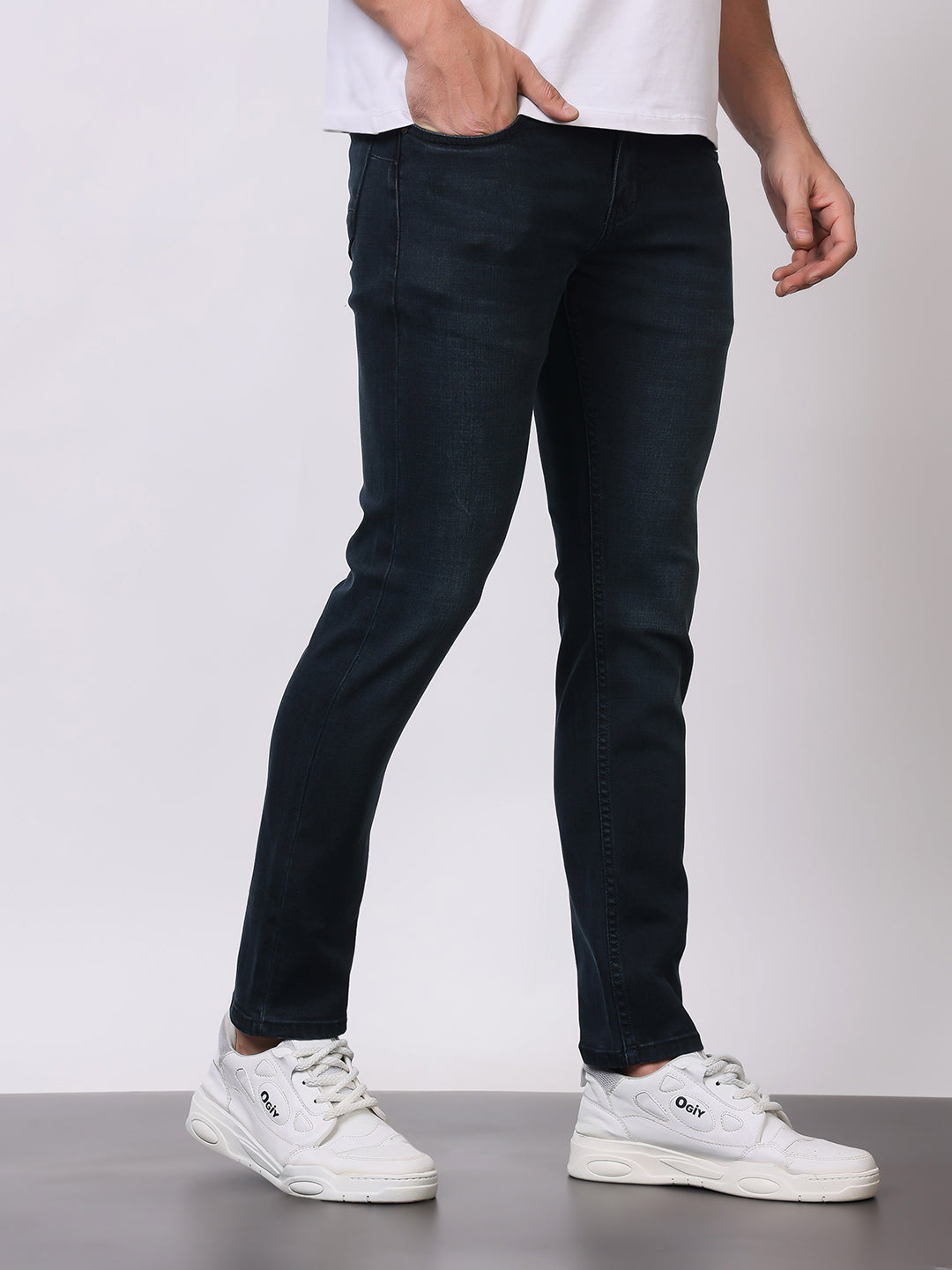 Stylox Men’s Slim Fit Solid Jeans | Stretchable Plain Denim Jeans for Men | Classic Mid-Rise Slim Fit Jeans