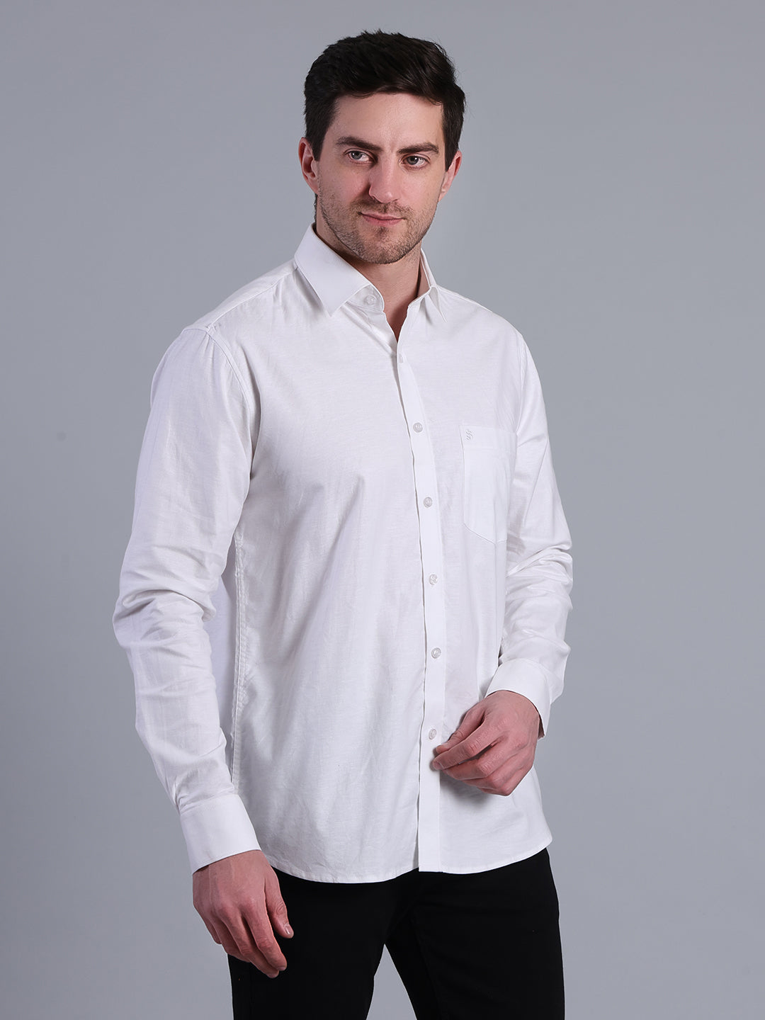 Stylox Men’s Solid Casual Shirt | Full Sleeve Regular Fit Shirt for Everyday Wear