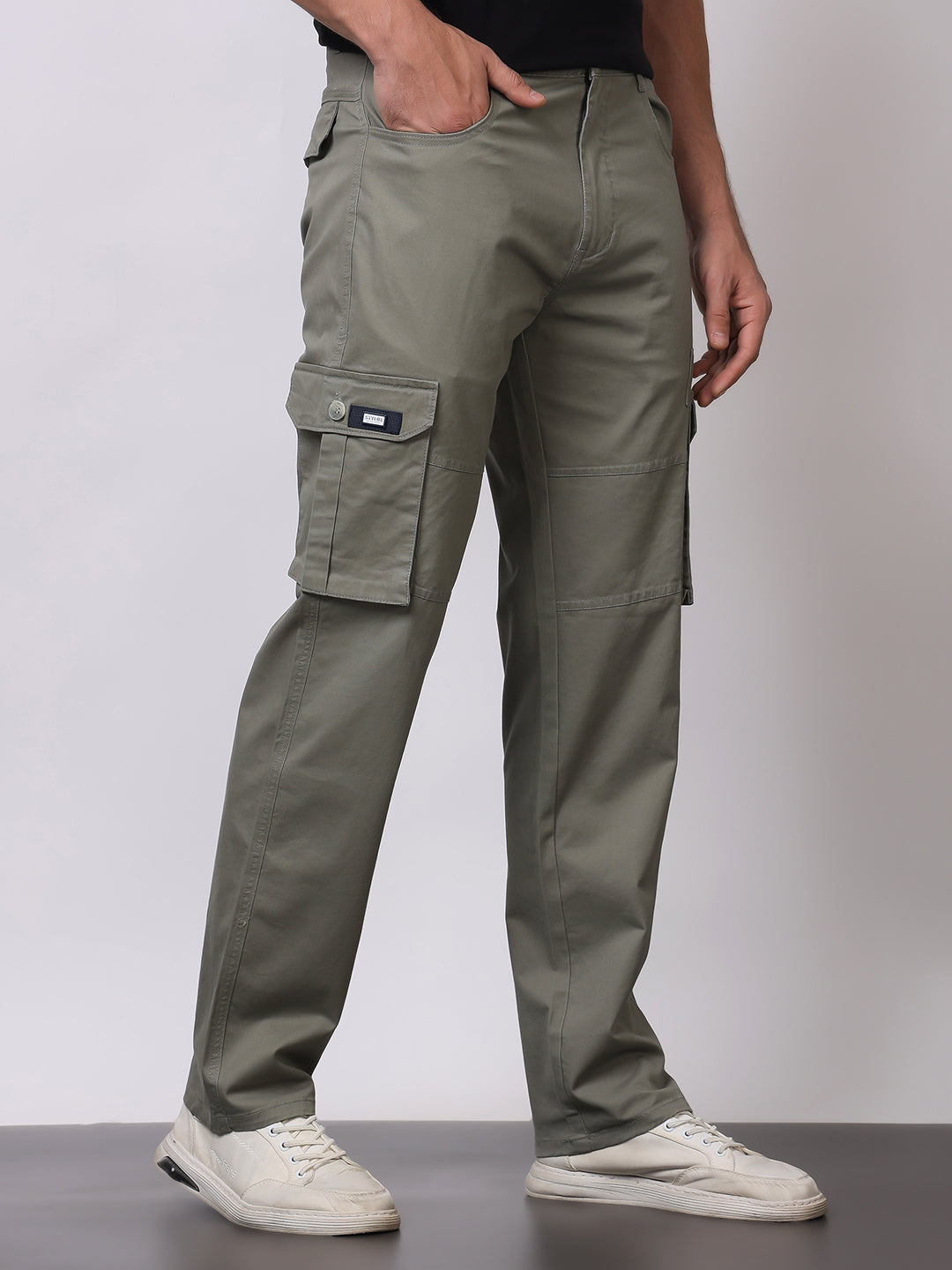 Stylox Men’s Slim Fit Cargo Pants | Cotton Casual Trousers with Multi Pockets | Stylish Outdoor & Everyday Wear Cargos for Men