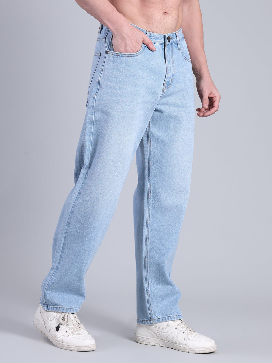 Stylox Men’s Loose Fit Jeans | Relaxed Fit Washed Denim Jeans for Men | Mid-Rise Casual & Streetwear Jeans