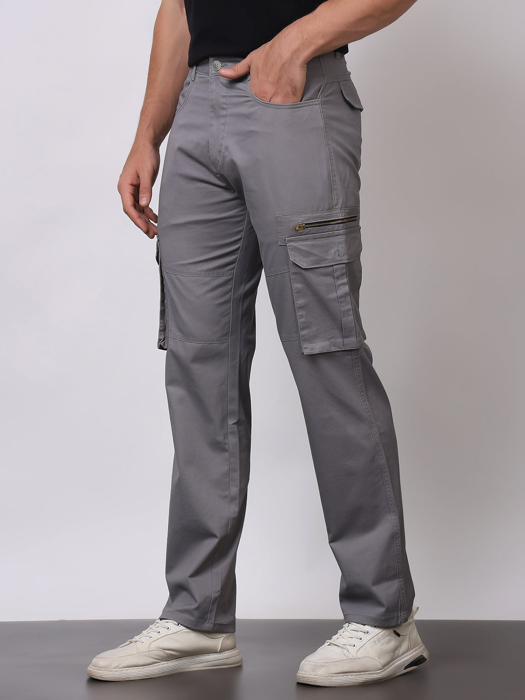 Stylox Men’s Slim Fit Cargo Pants | Cotton Casual Trousers with Multi Pockets | Stylish Outdoor & Everyday Wear Cargos for Men