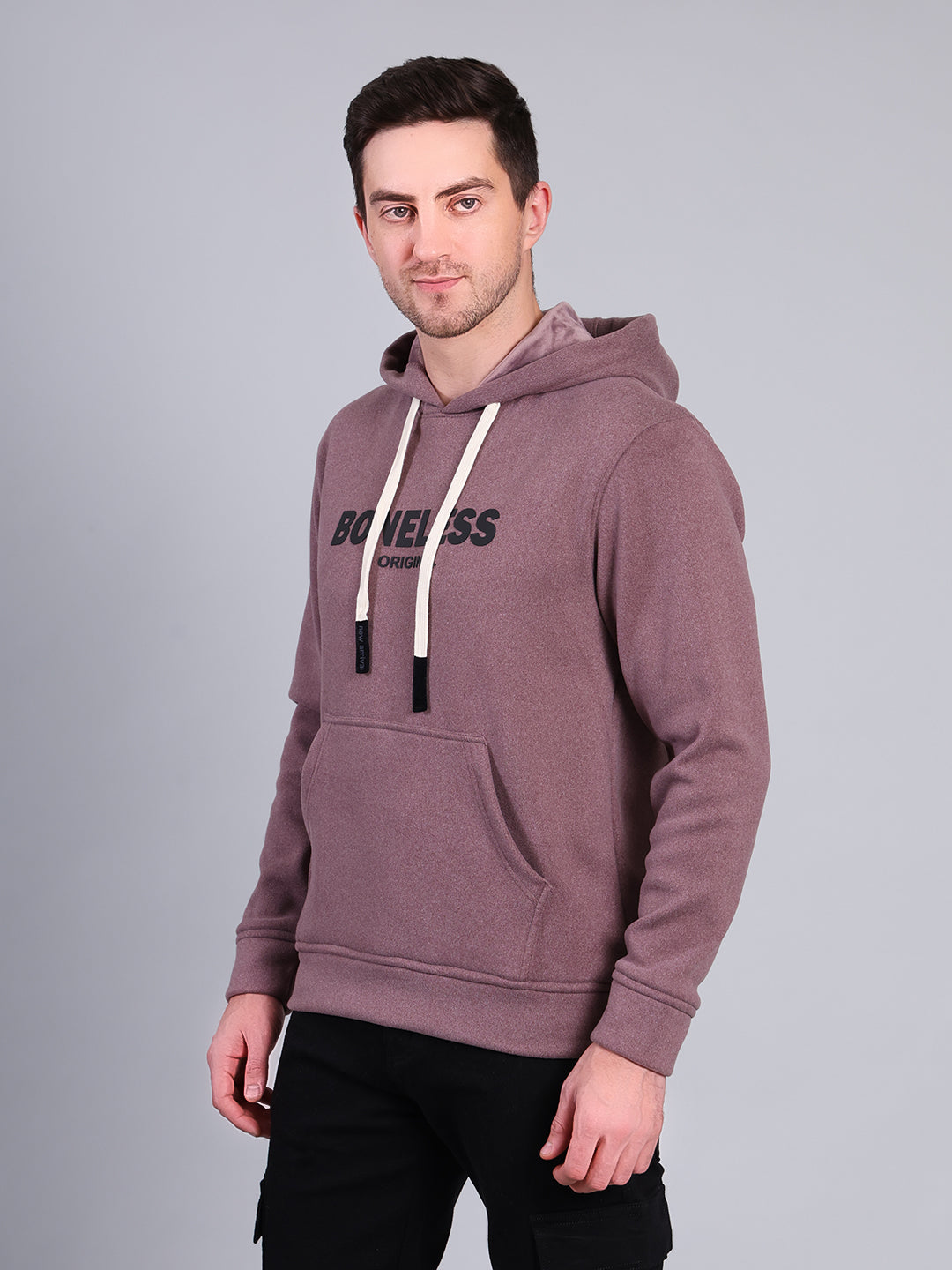 Stylox Men’s Winter Hooded Sweatshirt | Printed Pullover Hoodie with Kangaroo Pocket | Warm Casual Wear