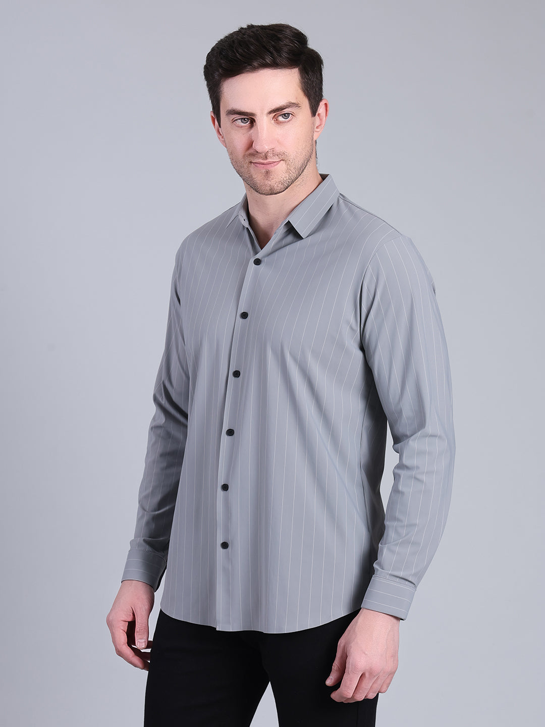 Stylox Men’s Striped Partywear Shirt | Slim Fit Full Sleeve Formal-Casual Shirt For Men