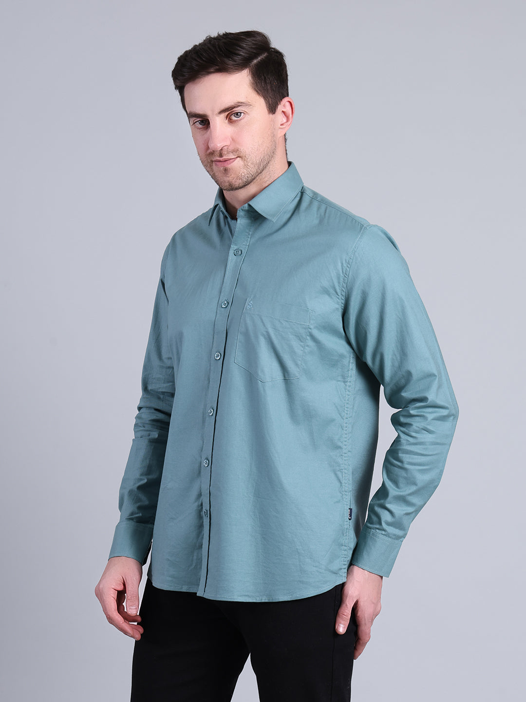 Stylox Men’s Solid Casual Shirt | Full Sleeve Regular Fit Shirt for Everyday Wear