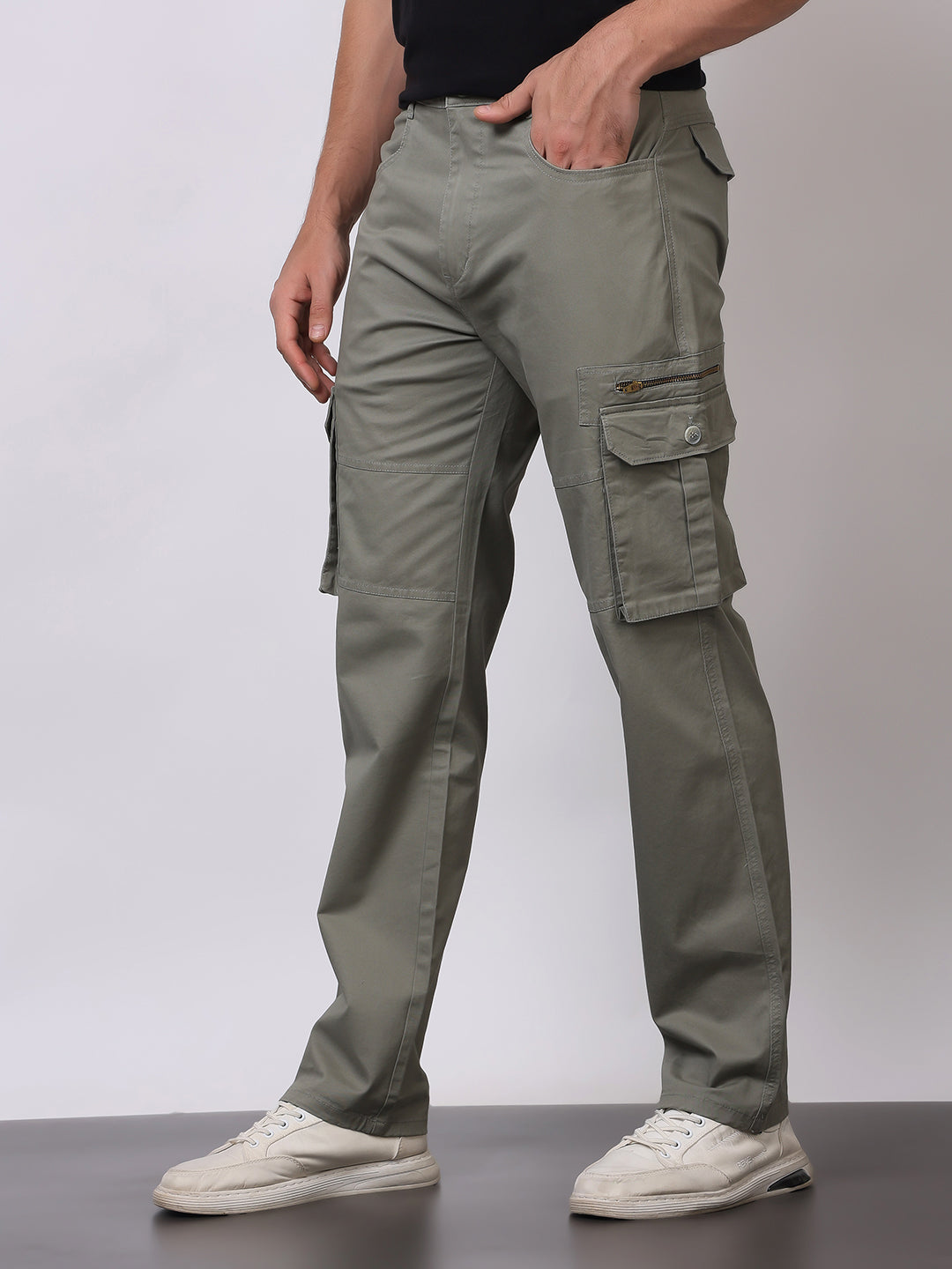 Stylox Men’s Slim Fit Cargo Pants | Cotton Casual Trousers with Multi Pockets | Stylish Outdoor & Everyday Wear Cargos for Men