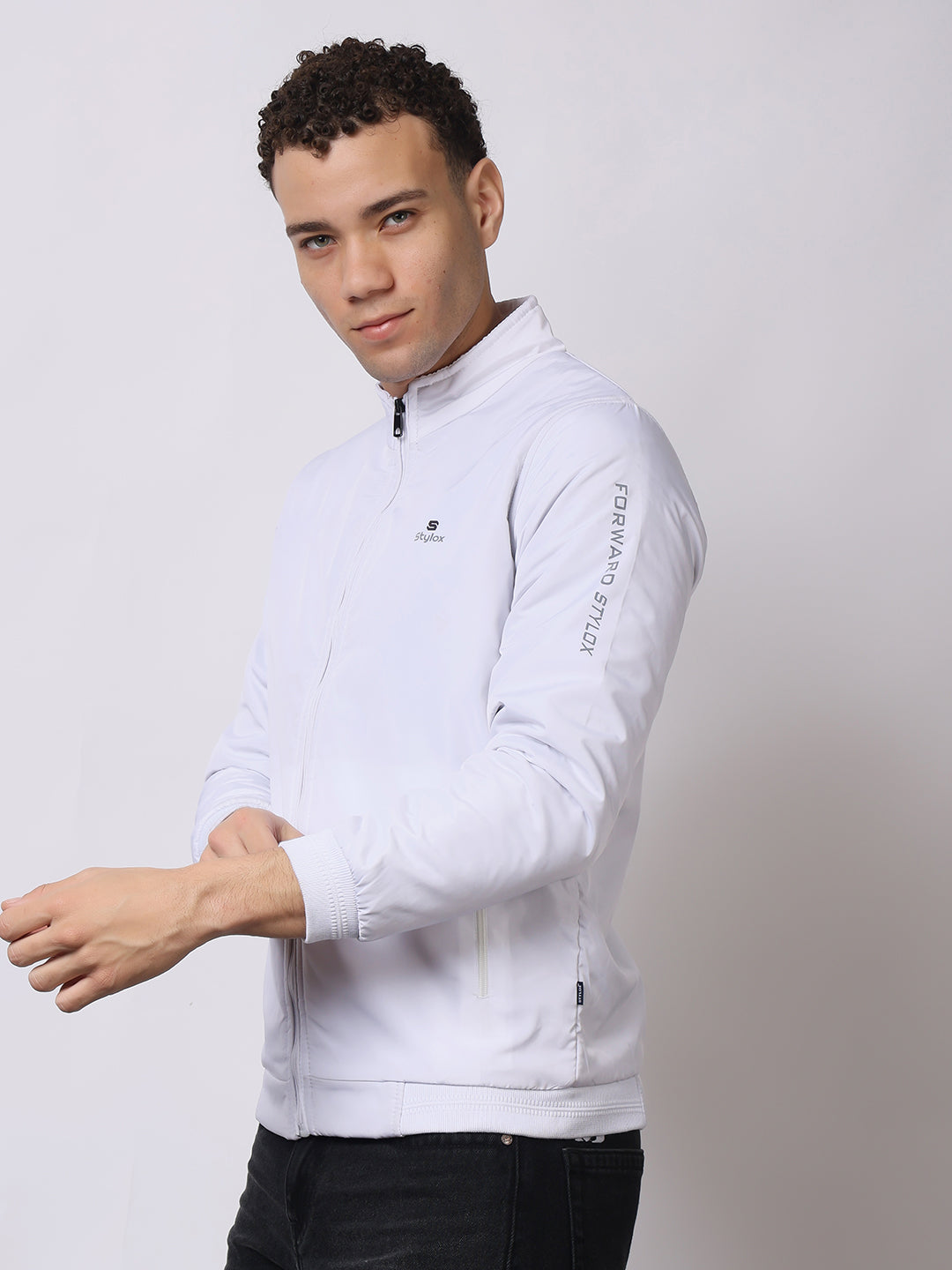 Stylox Men’s High-Neck Winter Jacket – Lightweight Windcheater with Warm Lining & Full-Zip Closure