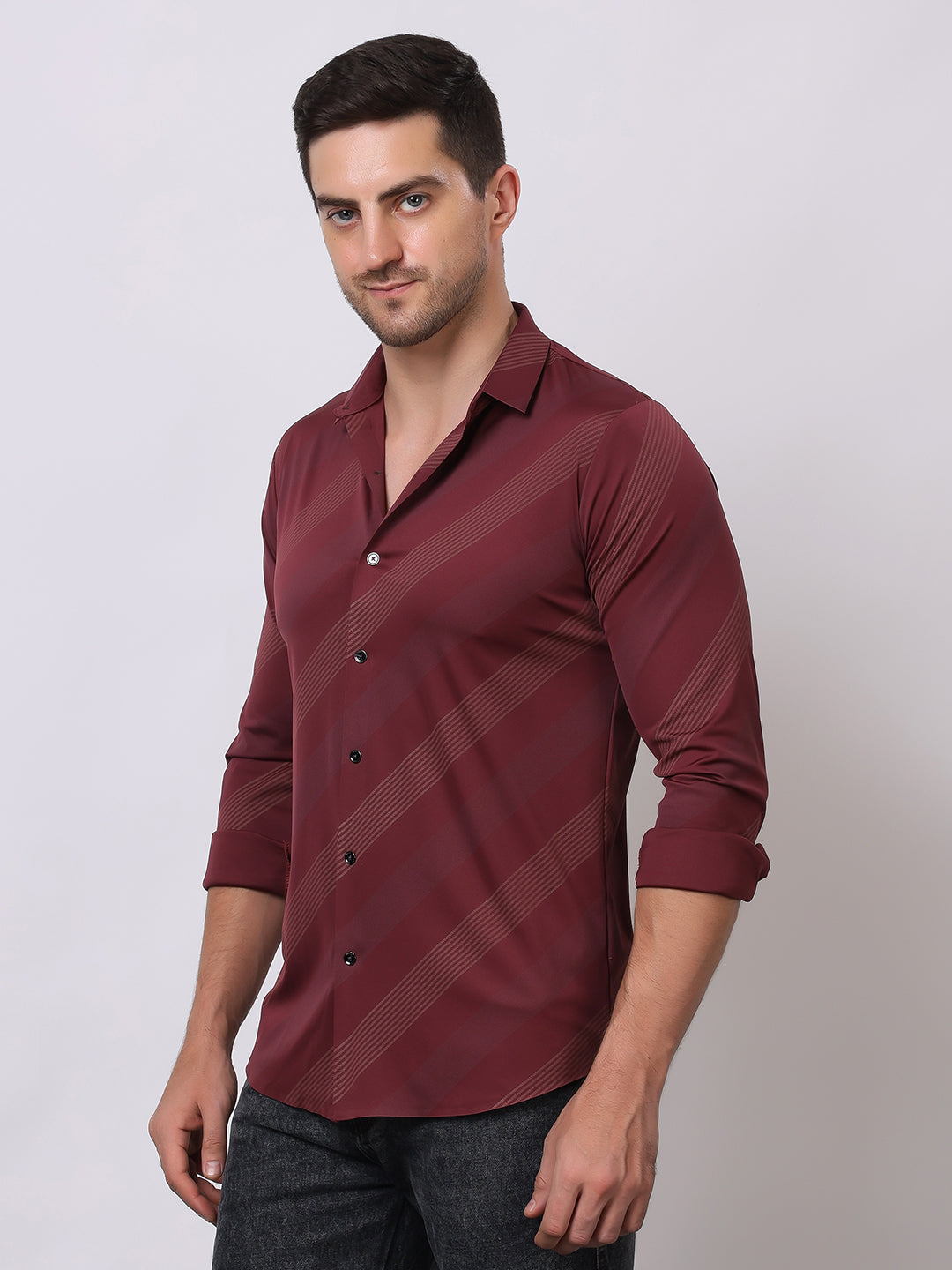 Stylox Premium Full Sleeve Striped Men’s Shirt | Stylish Slim Fit Casual & Formal Wear