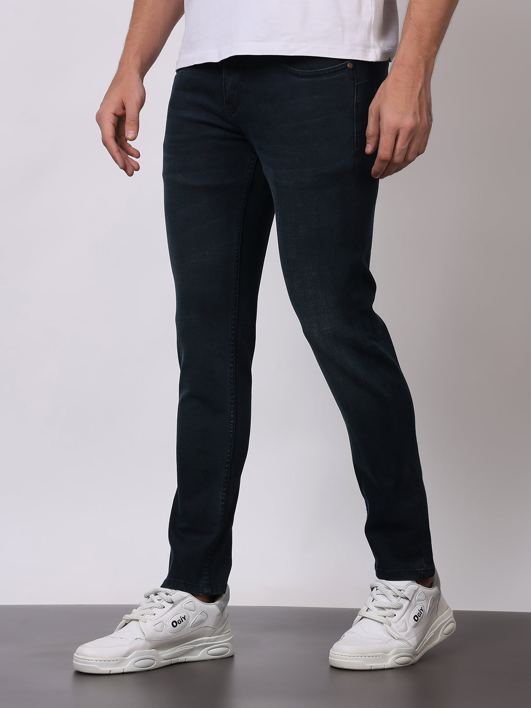 Stylox Men’s Slim Fit Solid Jeans | Stretchable Plain Denim Jeans for Men | Classic Mid-Rise Slim Fit Jeans