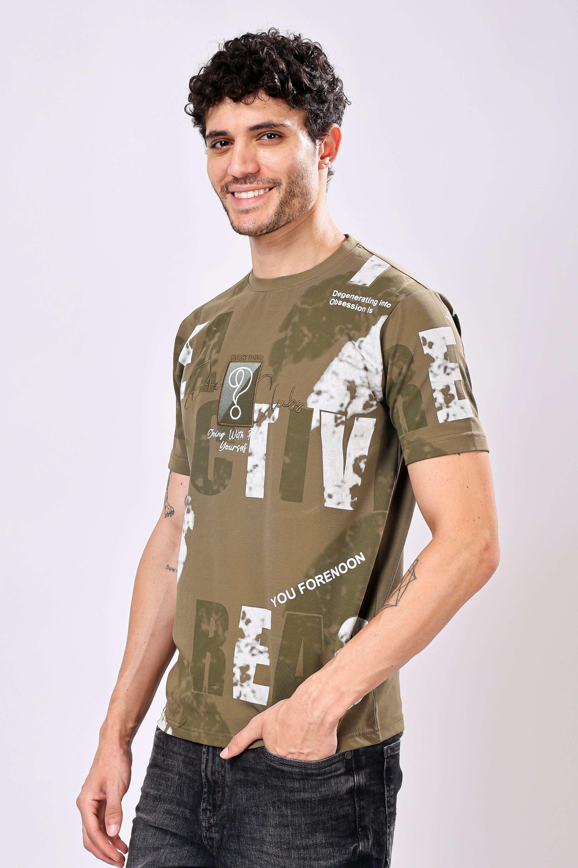 Stylox Men’s Regular Fit Round Neck Half Sleeve Printed T-Shirt | Casual Cotton Graphic Tee for Daily Wear