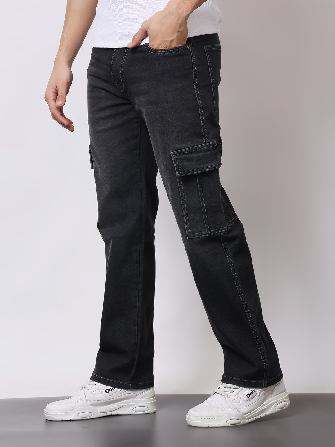 Stylox Men’s Regular Fit Cargo Jeans | Multi-Pocket Denim Cargo Pants for Casual & Streetwear Style - Stylox