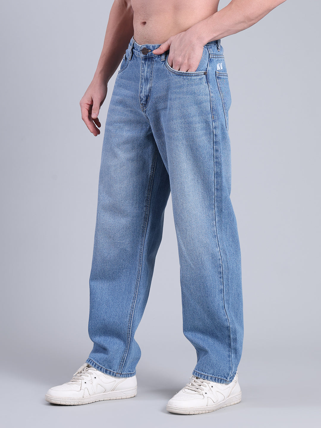 Stylox Men’s Loose Fit Jeans | Relaxed Fit Washed Denim Jeans for Men | Mid-Rise Casual & Streetwear Jeans