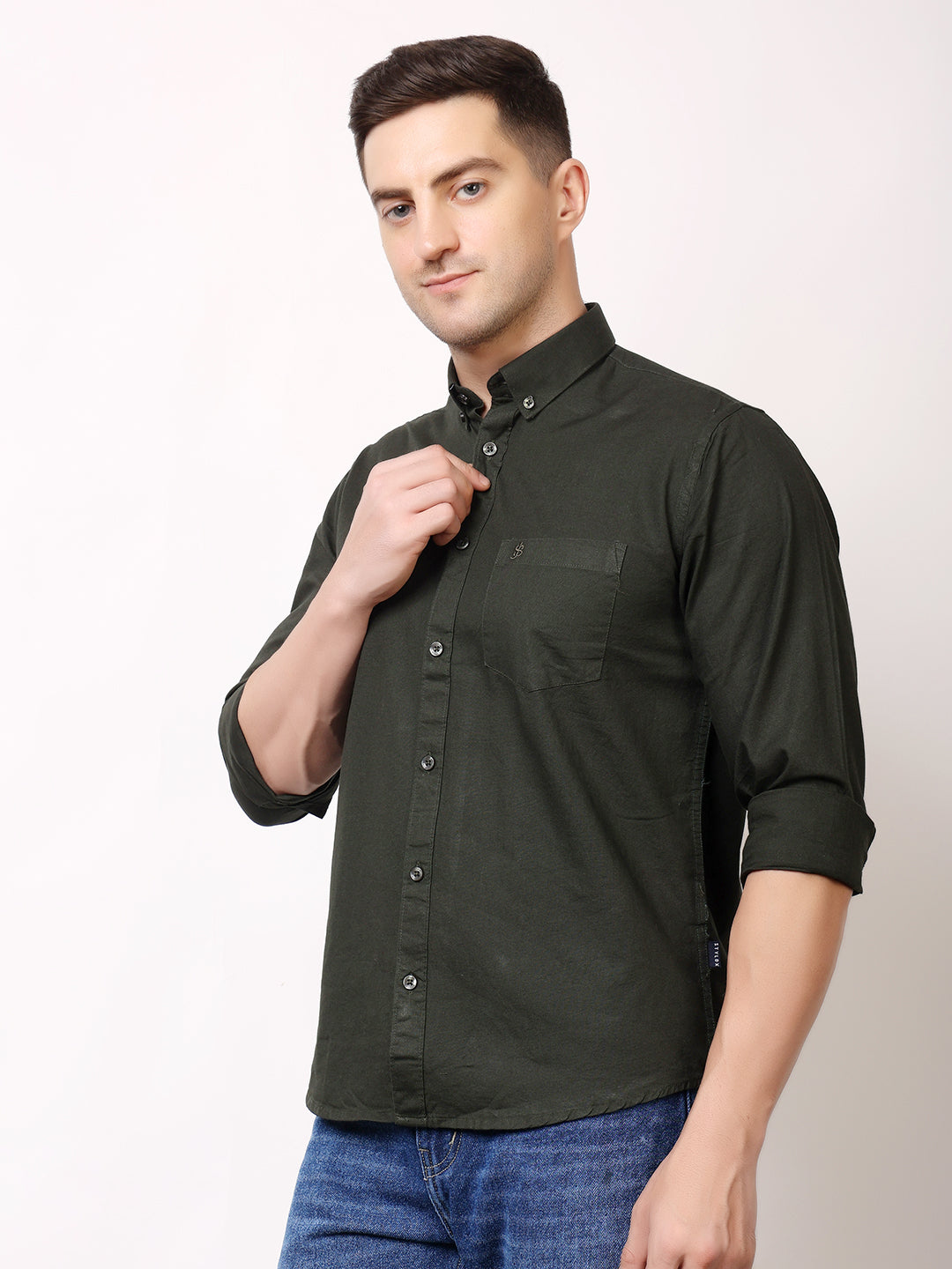 Stylox Men’s Premium Oxford Full Sleeve Solid Shirt | Casual & Formal Wear | Soft Cotton Blend