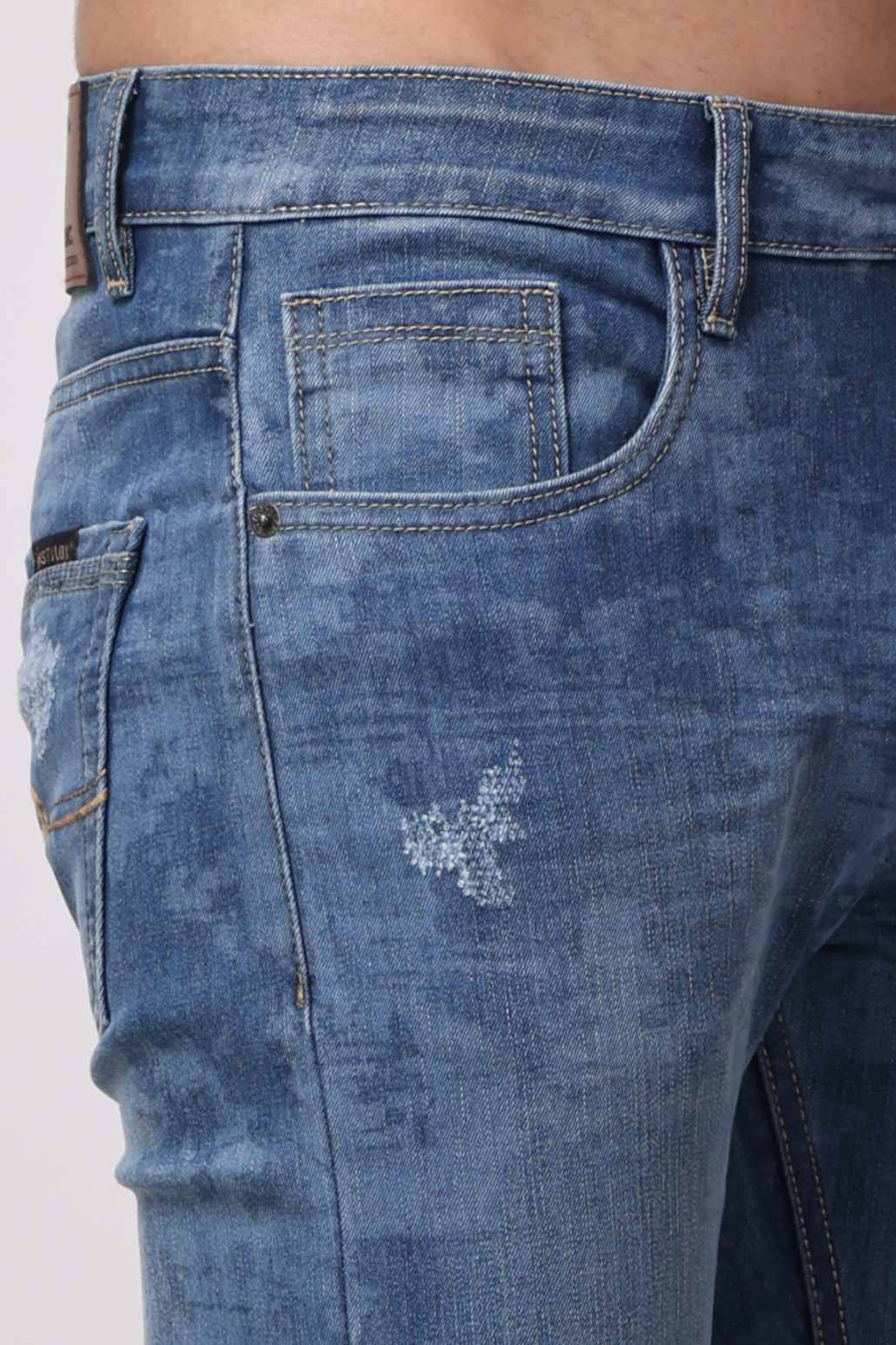 STYLOX Men’s Light Blue Ankle Fit Jeans - Premium Denim,