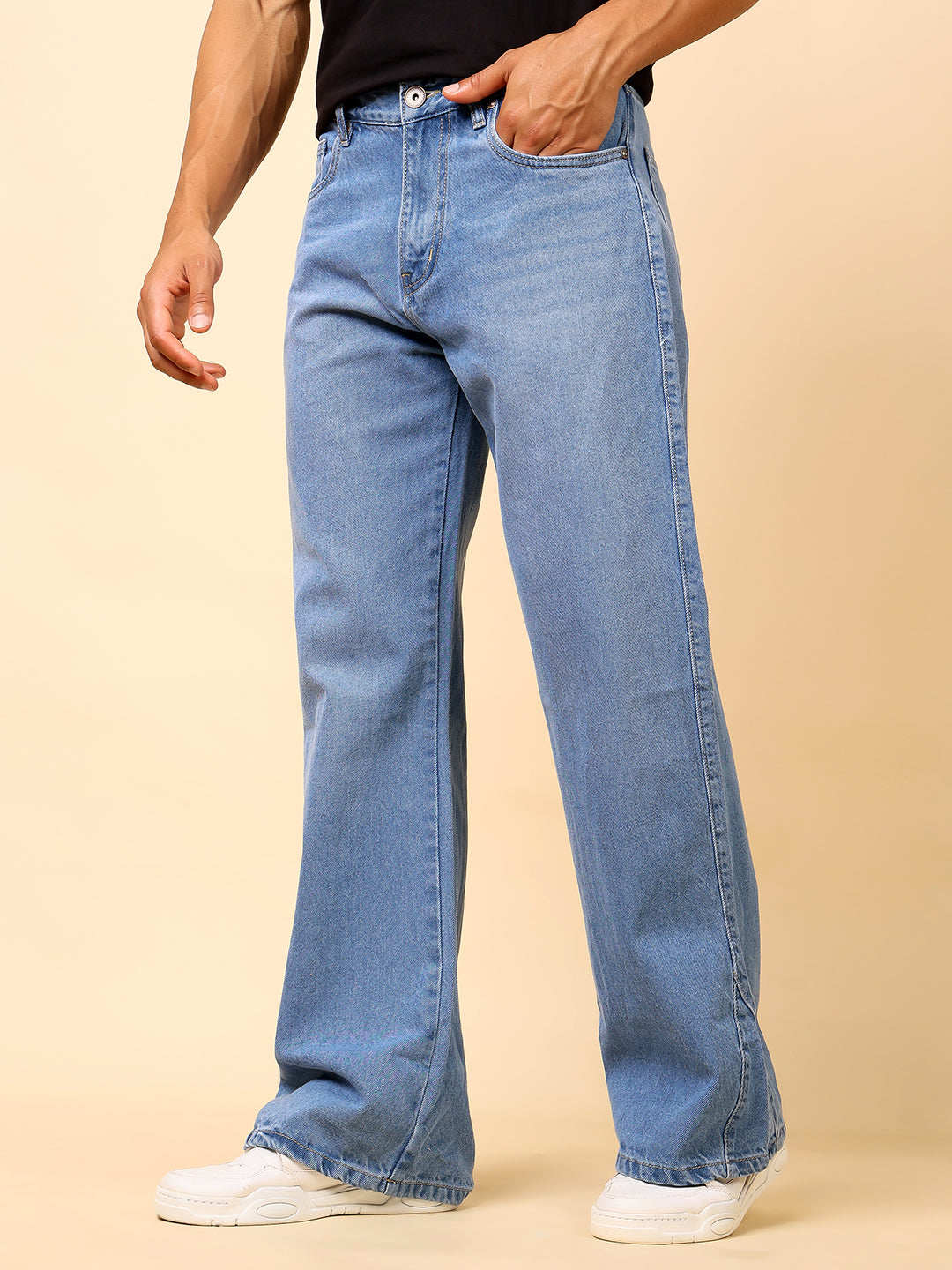 Stylox Men’s Baggy Fit Relaxed Casual Denim Jeans - Dark Blue, Mid Night Blue & Light Blue,