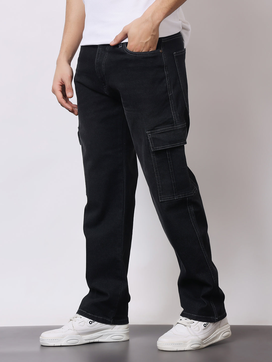 Stylox Men’s Regular Fit Cargo Jeans | Multi-Pocket Denim Cargo Pants for Casual & Streetwear Style - Stylox