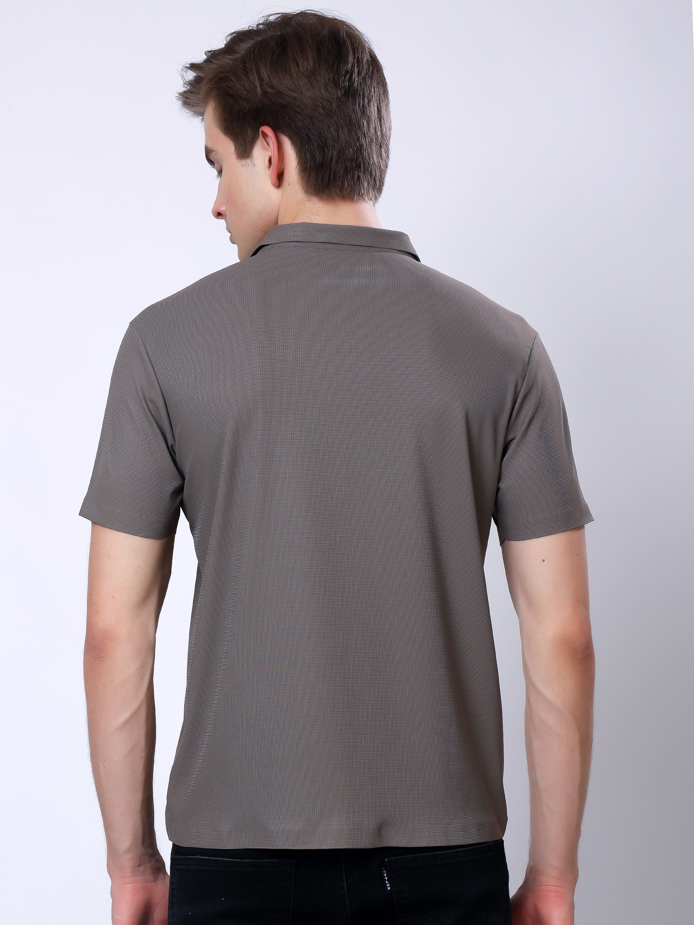 Stylox Men’s Premium Regular Fit Stretchable Polo T-Shirt-Arm Taupe - Stylox