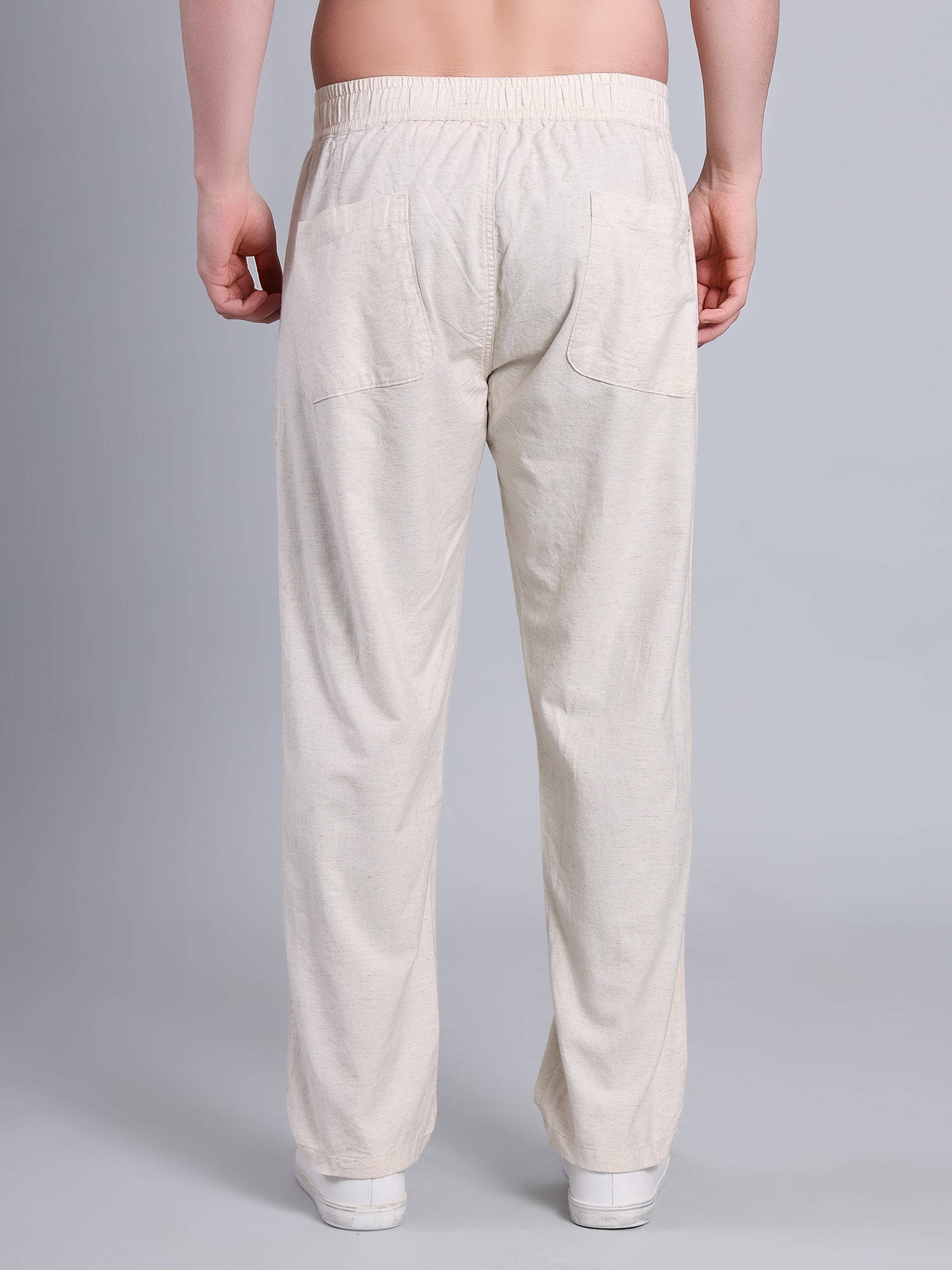 Stylox Men’s Cotton Linen Blend Trousers | Regular Fit Pleated Pants