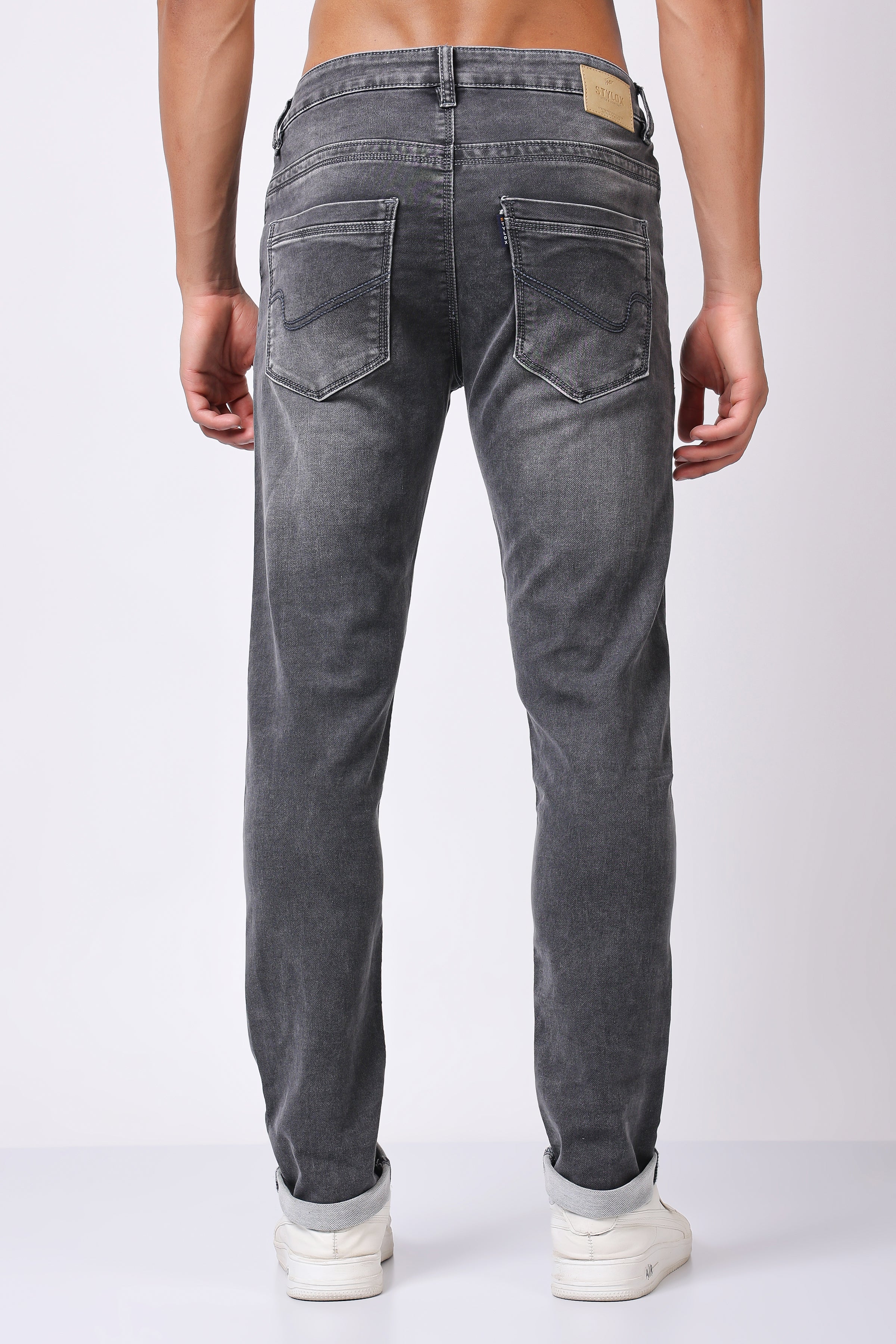 Stylox Slim Fit Denim Jeans - Light Grey, Mid Grey, Dark Grey