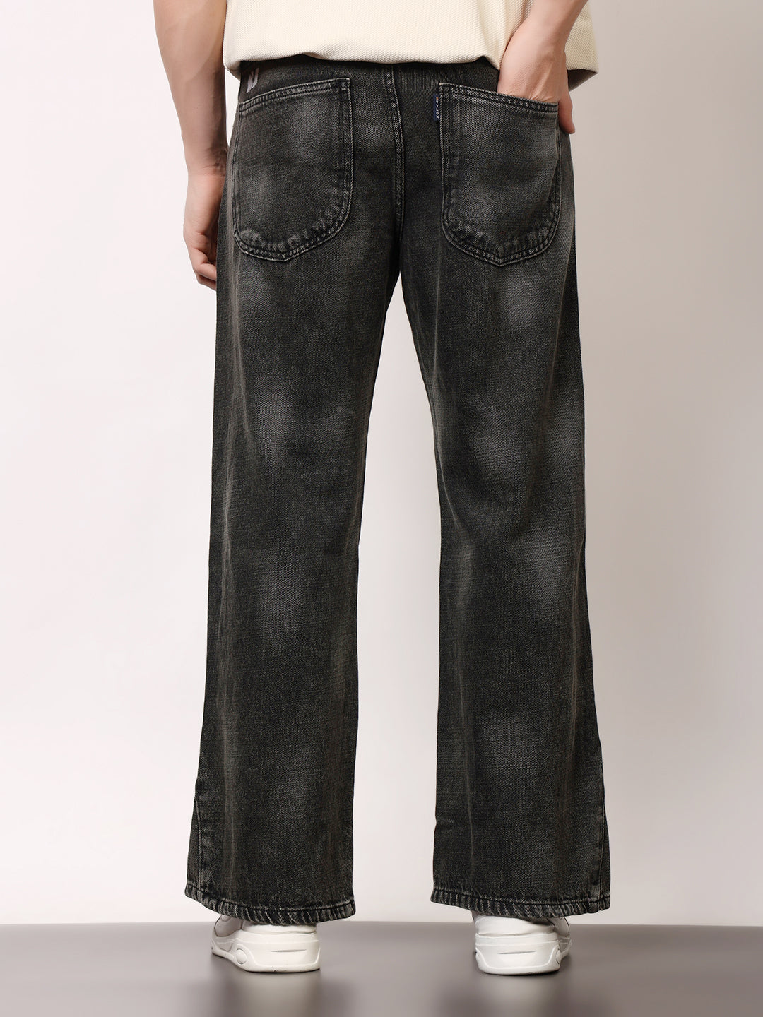 Stylox Men’s Washed Stretchable Baggy Fit Jeans – Loose Fit Vintage Denim for Casual & Streetwear