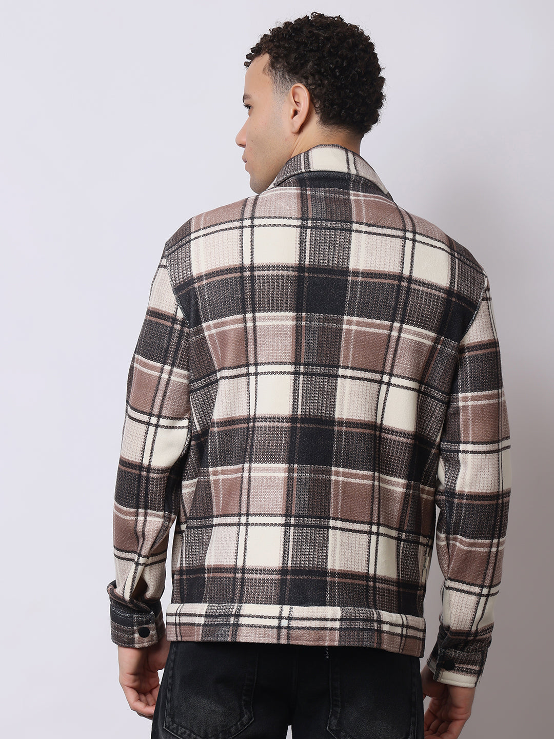 Stylox Men’s Checkered Winter Shacket – Premium Fleece-Lined Button-Down Plaid Jacket for Casual & Outdoor Wear