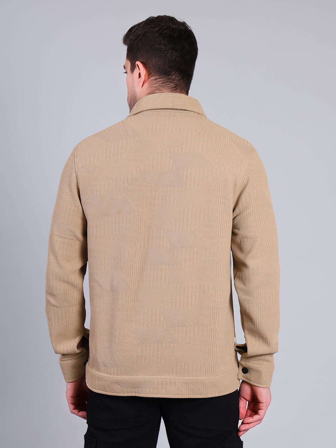 Stylox Men’s Winter Shacket | Solid Button-Down Shirt Jacket with Chest Pockets | Warm Casual Outerwear