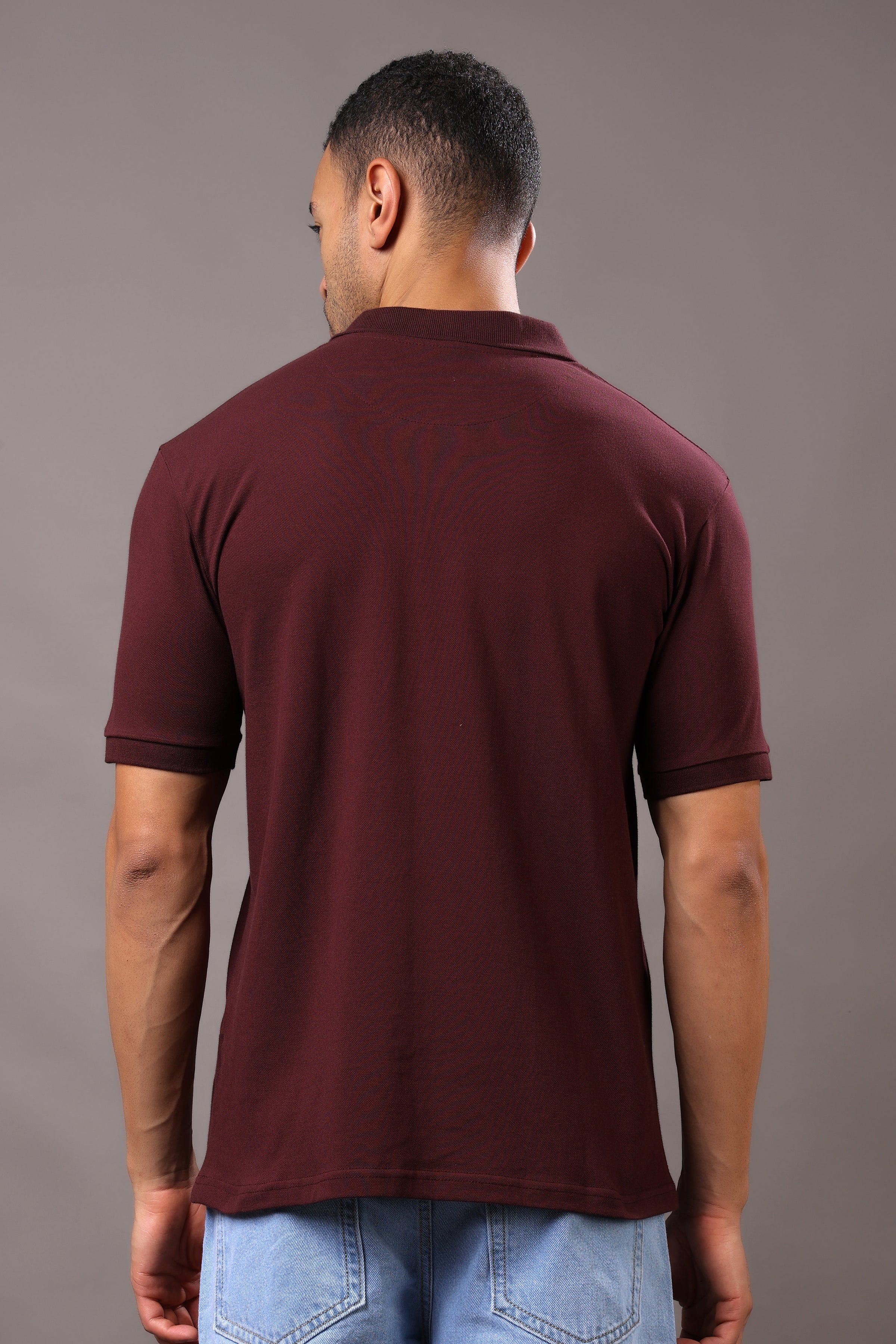 Stylox Men’s Polo Collar Solid T-Shirt - Soft, Breathable & Everyday Wear