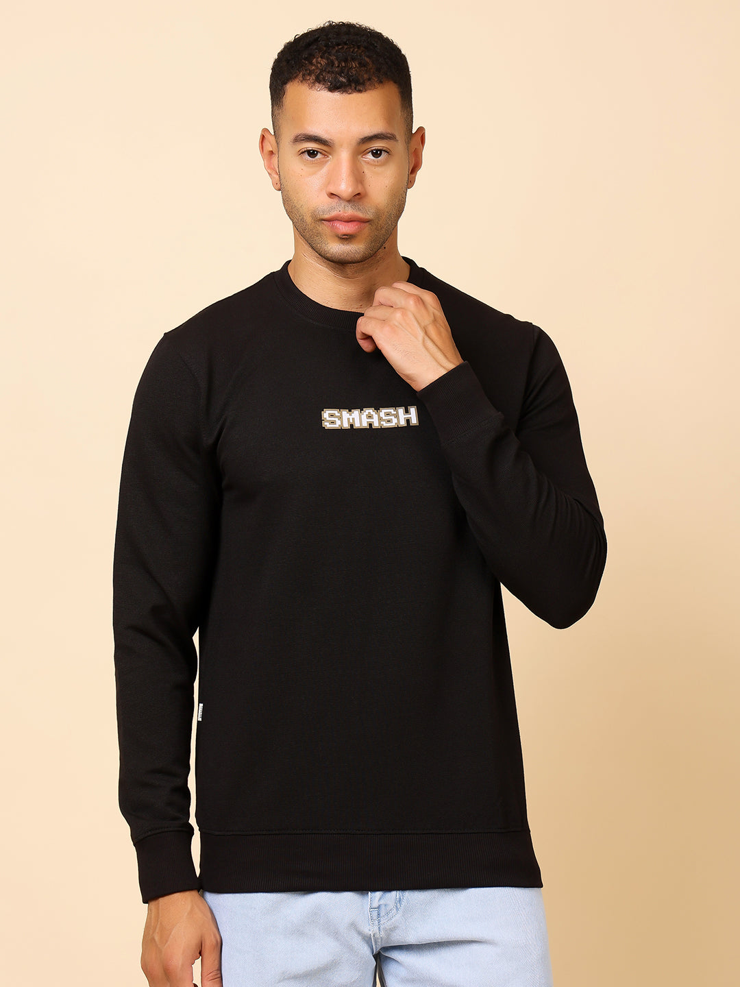 Stylox Men’s Round Neck Full Sleeve Sweatshirt with Back Graphic Print – Casual Streetwear Style