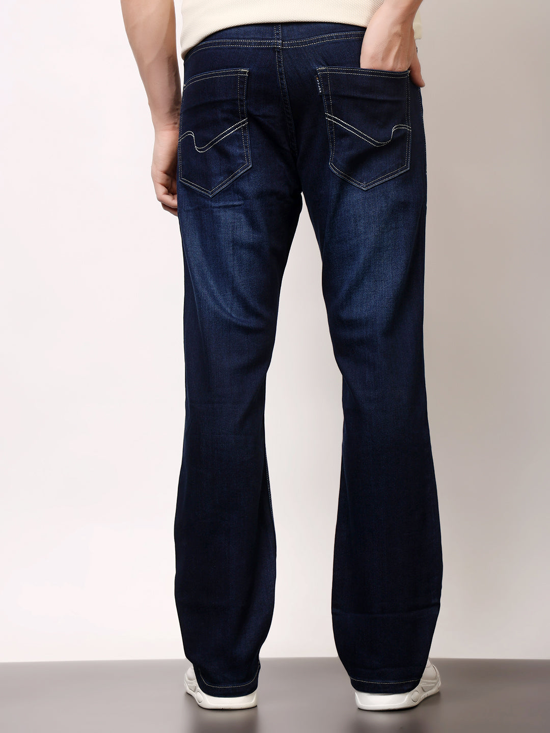 Stylox Men’s Bootcut Fit Solid Jeans | Classic Denim Mid-Rise Casual Wear for Men|J-08