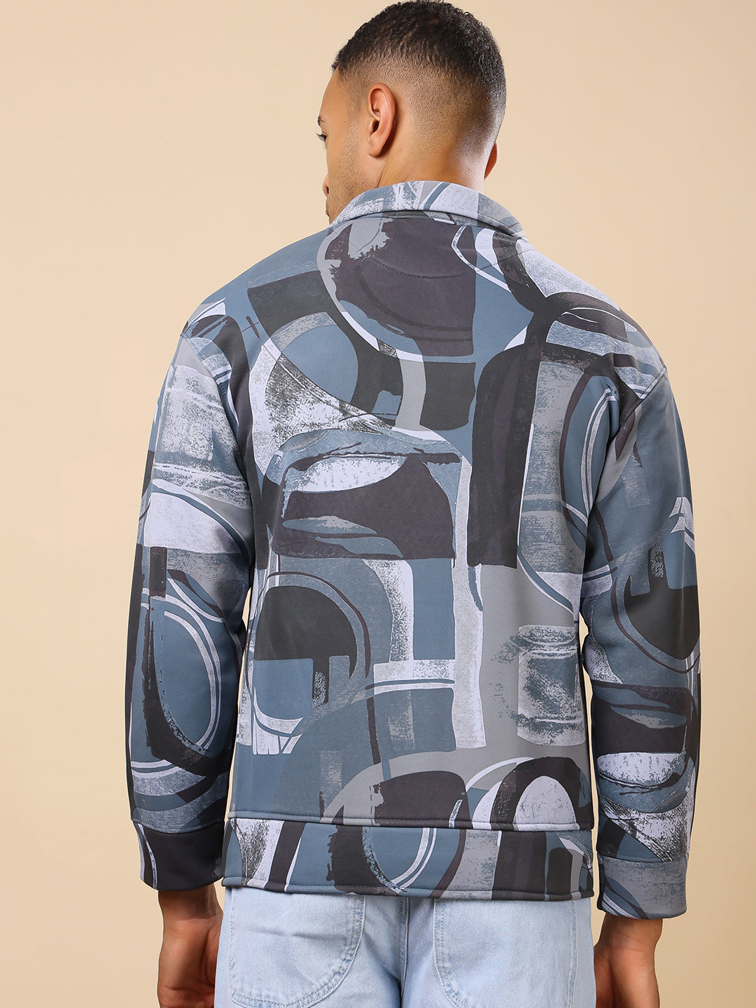 Stylox Men’s Printed Full Sleeve Jacket with Button Closure – Bold Style, Effortless Comfort