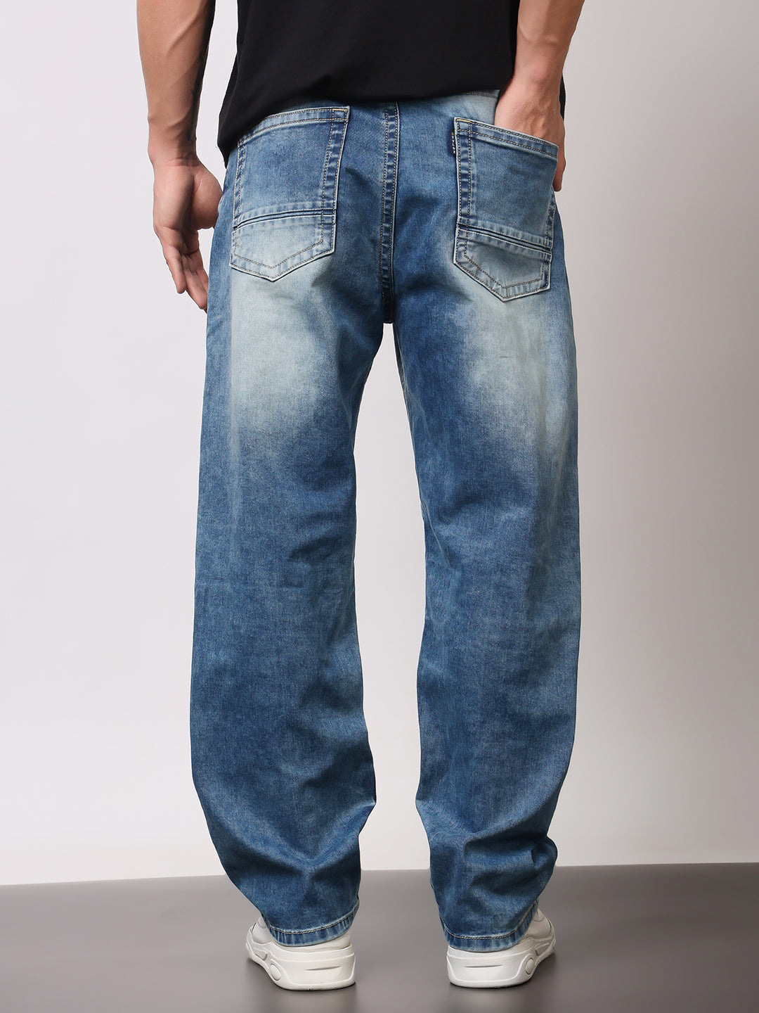 Stylox Men’s Loose Fit Mid-Wash Jeans – Relaxed Comfort & Everyday Style