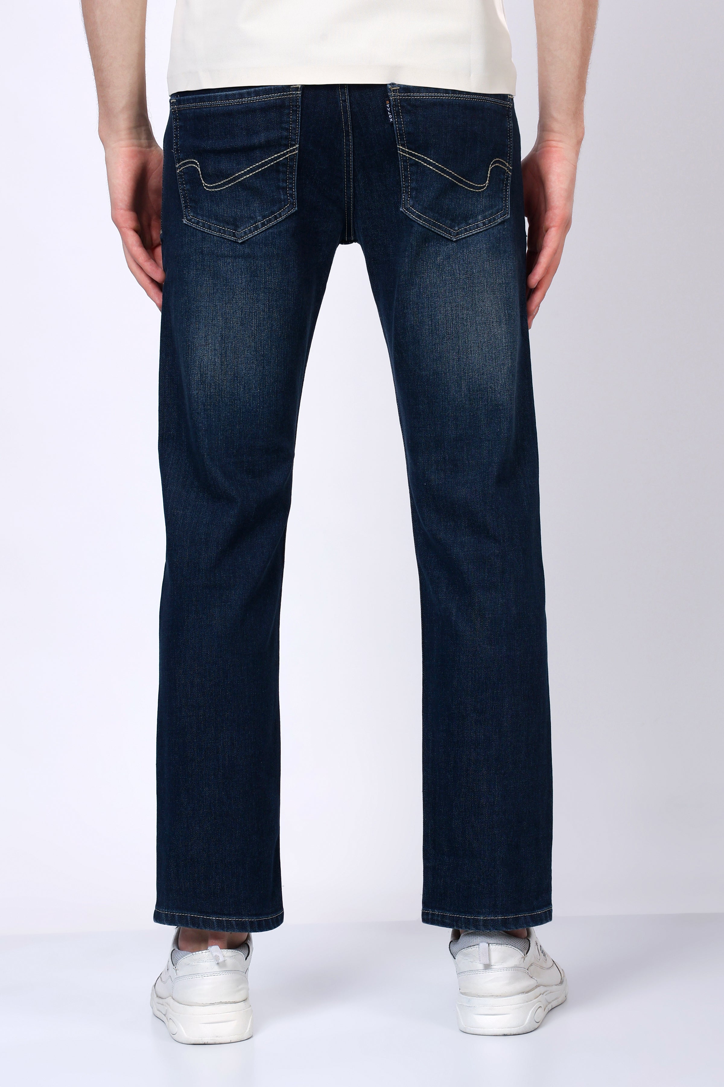 Stylox Men’s Mid-Rise Comfort Fit Stretchable Denim Jeans-Dark Blue - Stylox