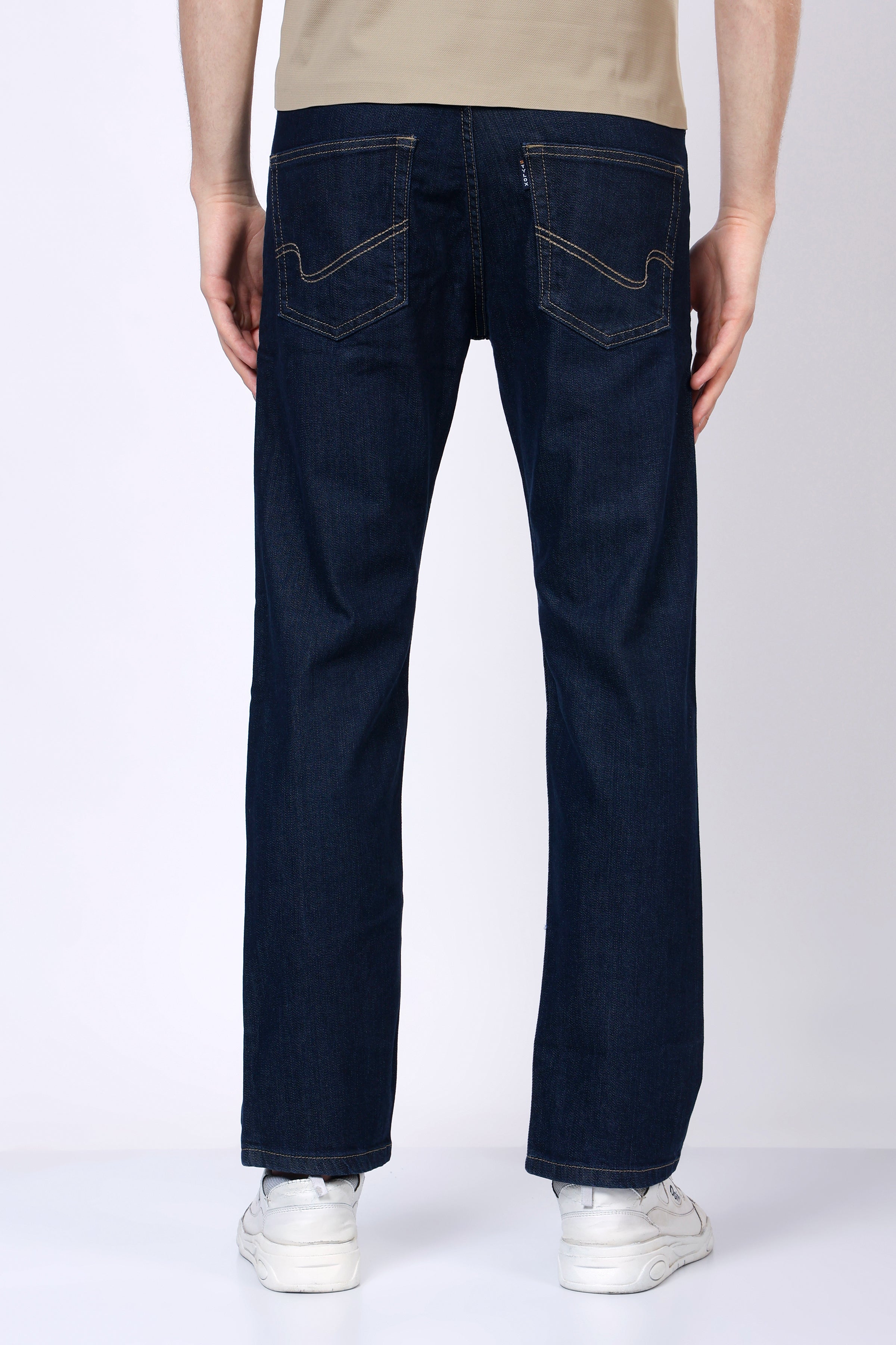 Stylox Men’s Mid-Rise Comfort Fit Dark Blue Stretchable Denim Jeans - Stylox