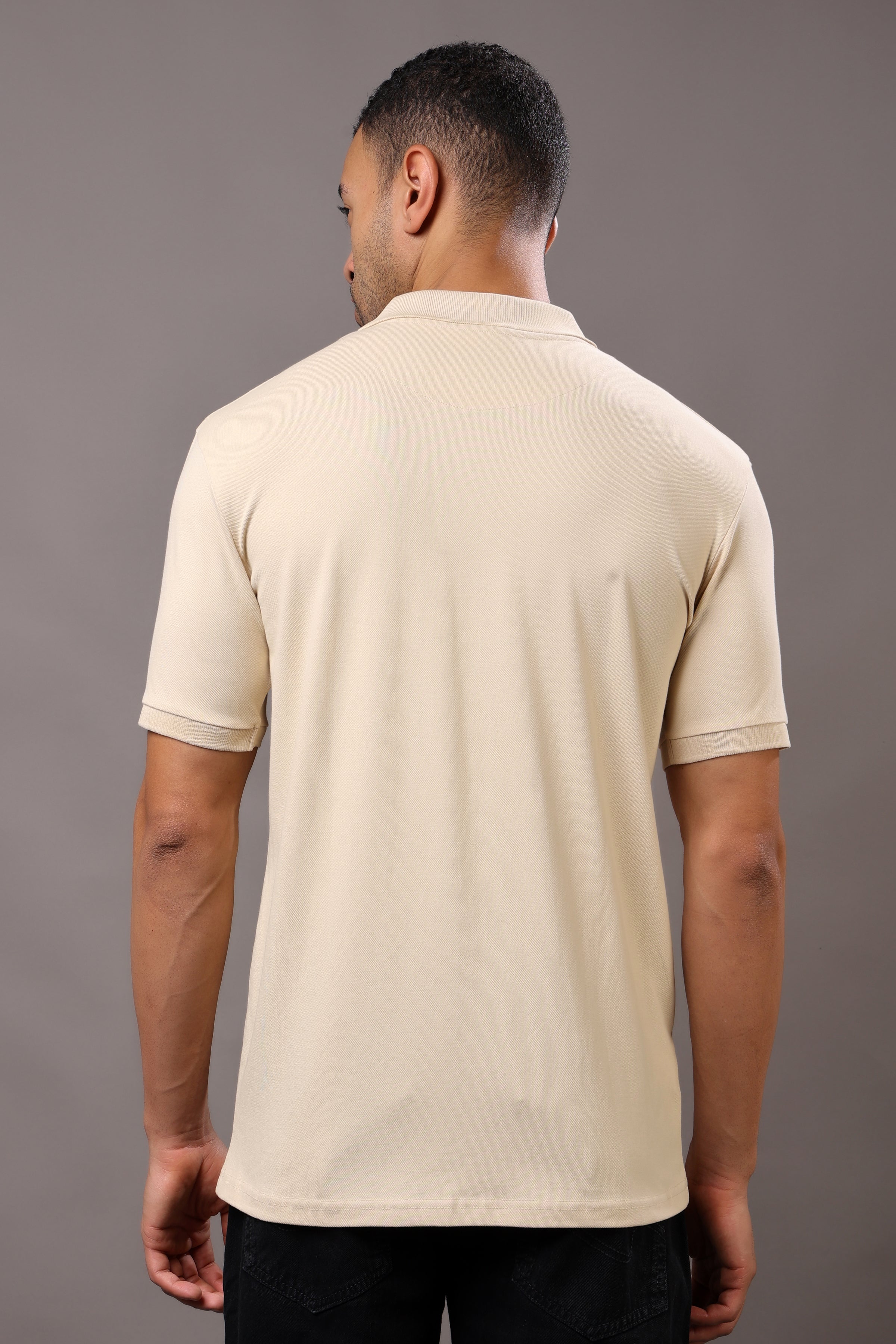 Stylox Men’s Polo Collar Solid T-Shirt - Soft, Breathable & Everyday Wear